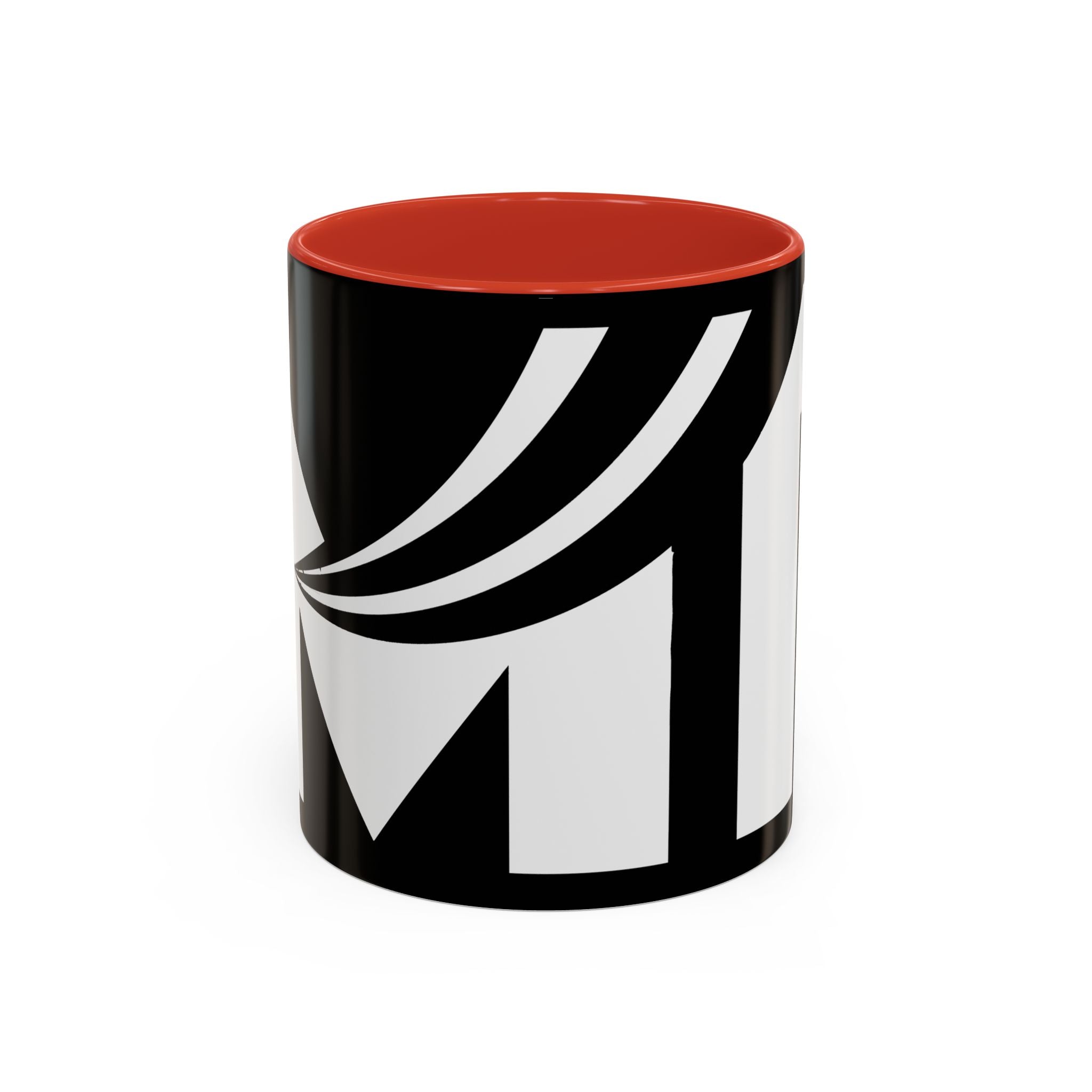 Black & White Accent Coffee Mug – Bold Monogram Letter M Design (11/15oz)