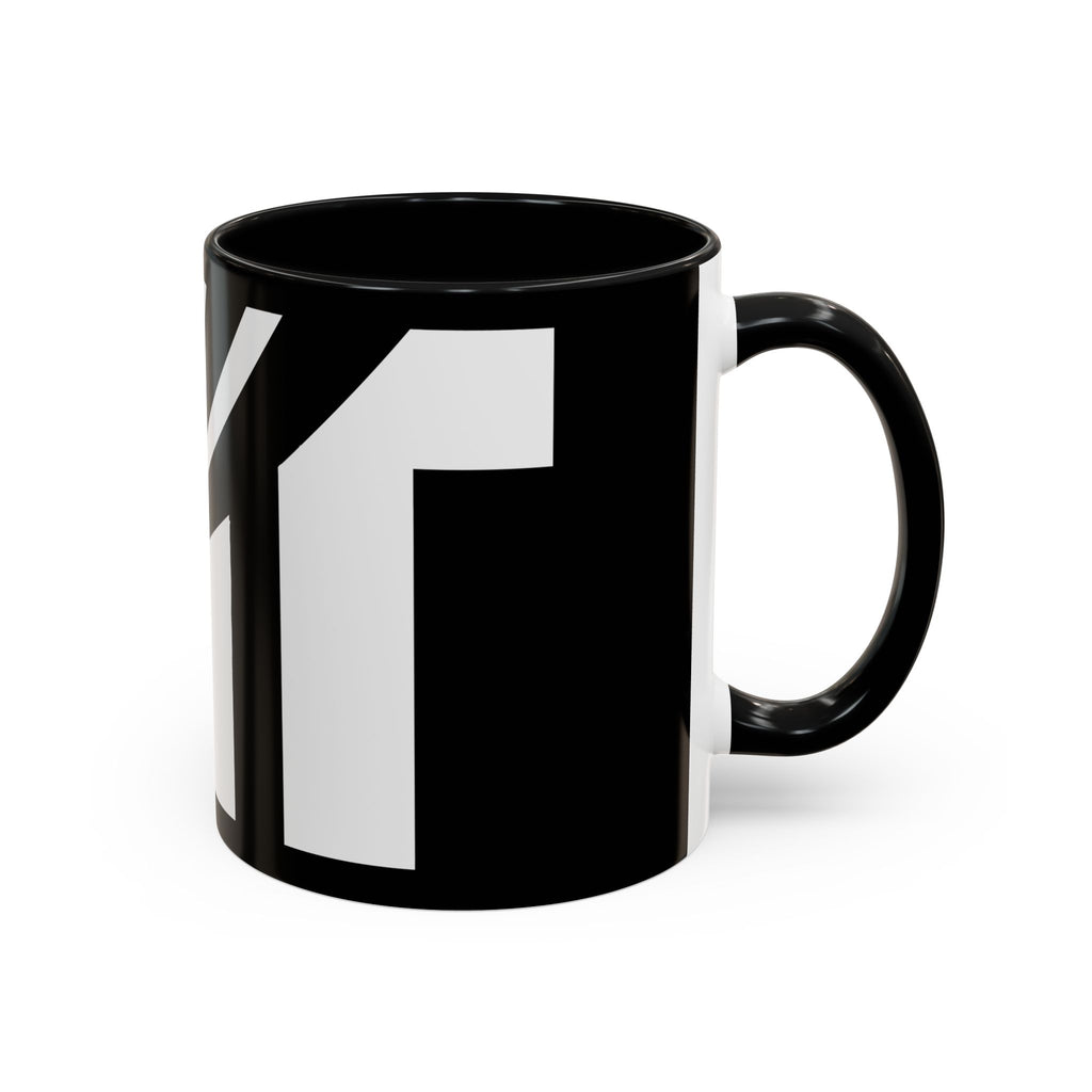 Black & White Accent Coffee Mug – Bold Monogram Letter M Design (11/15oz)