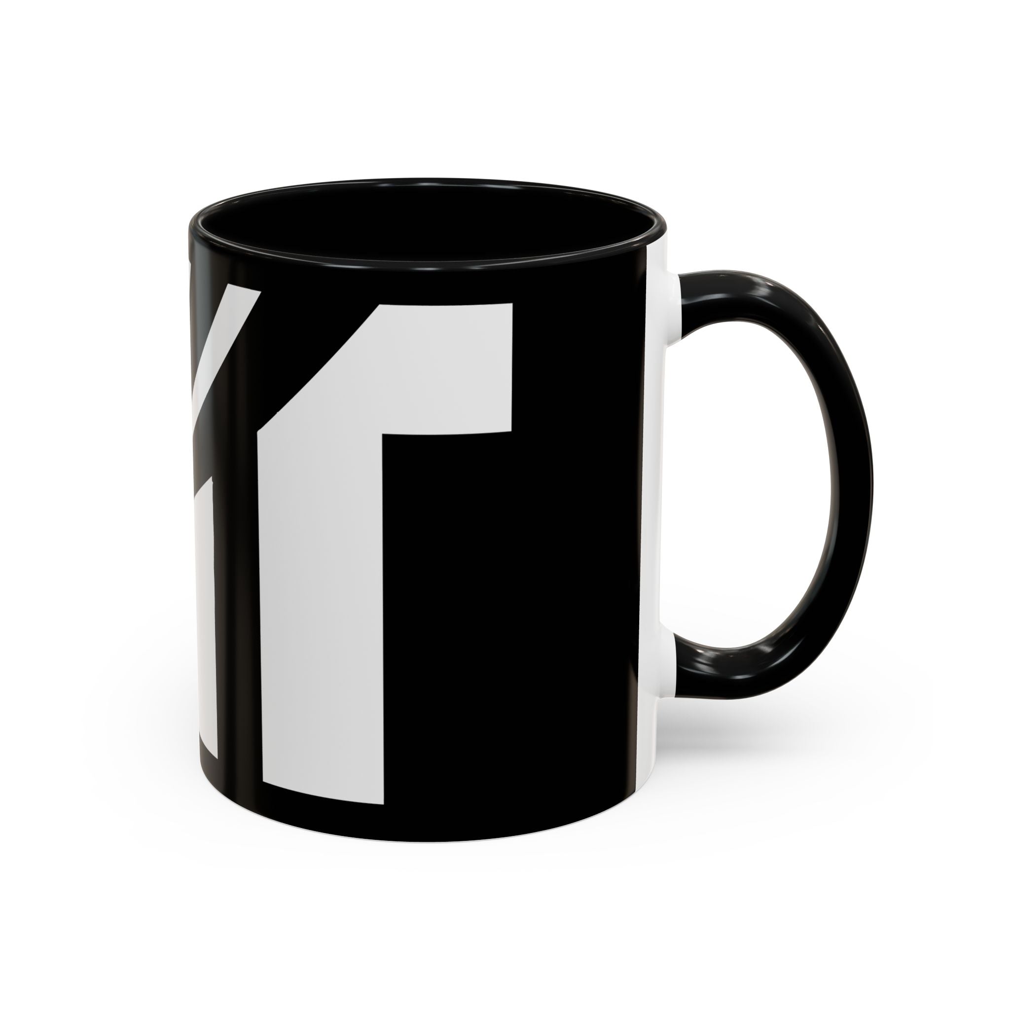 Black & White Accent Coffee Mug – Bold Monogram Letter M Design (11/15oz)