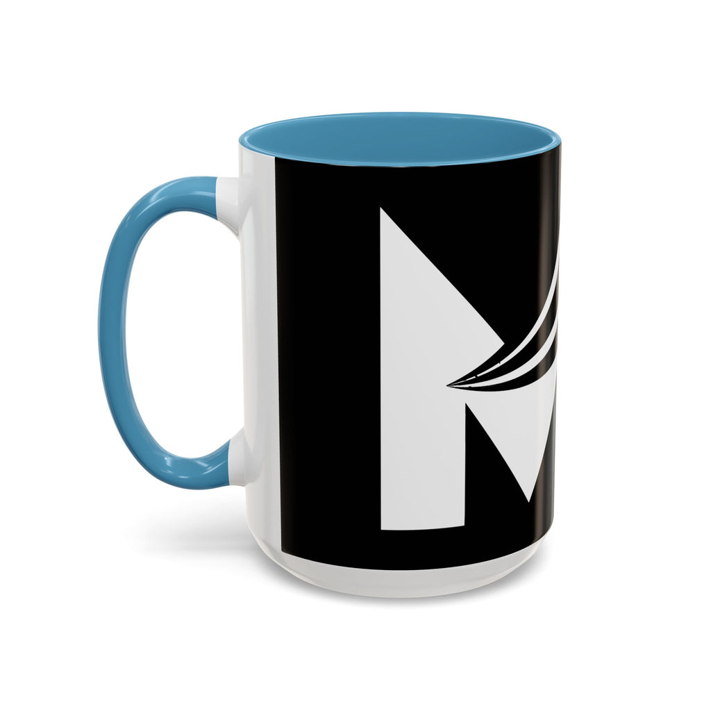 Black & White Accent Coffee Mug – Bold Monogram Letter M Design (11/15oz)