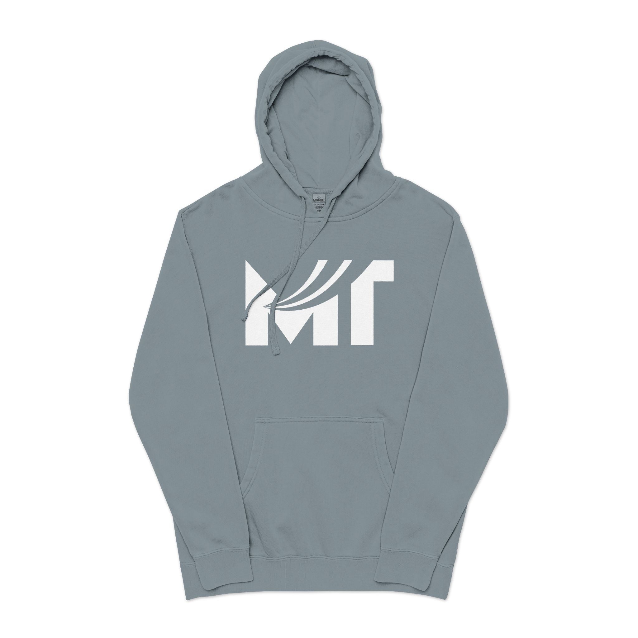 Retro Wave Logo Hoodie — Pigment-Dyed Cozy Pullover