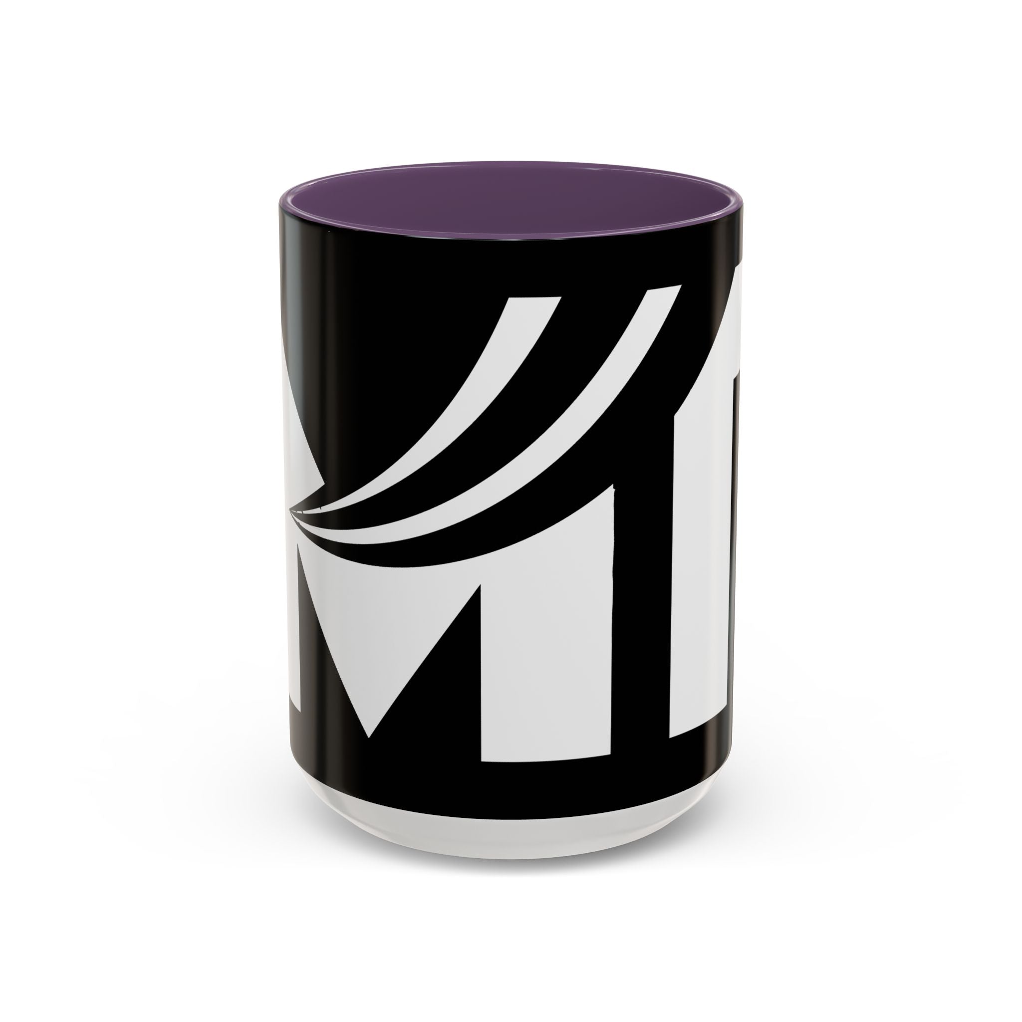 Black & White Accent Coffee Mug – Bold Monogram Letter M Design (11/15oz)
