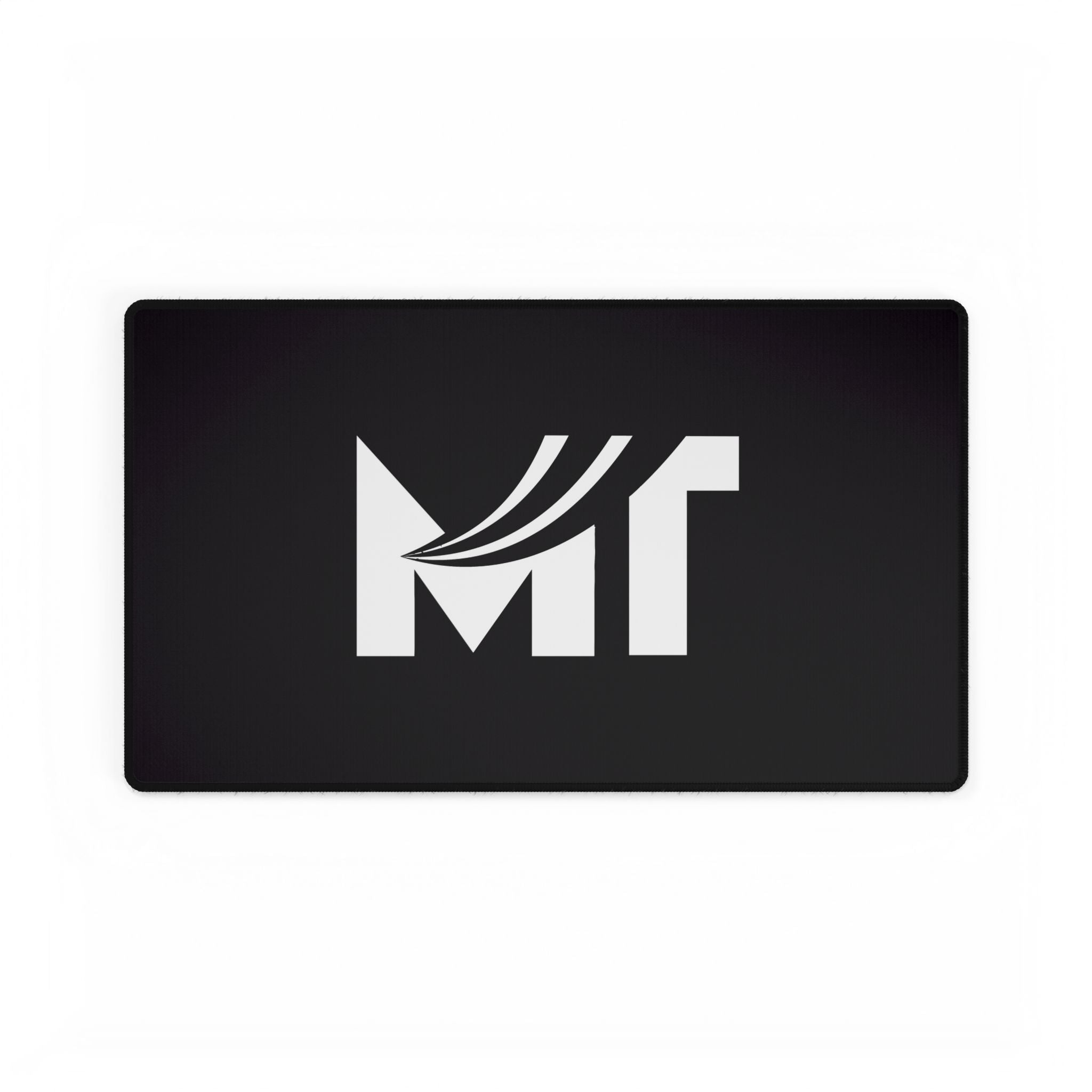Black Logo Desk Mat – Minimal Monogram 'MT' Gaming & Office Mouse Pad