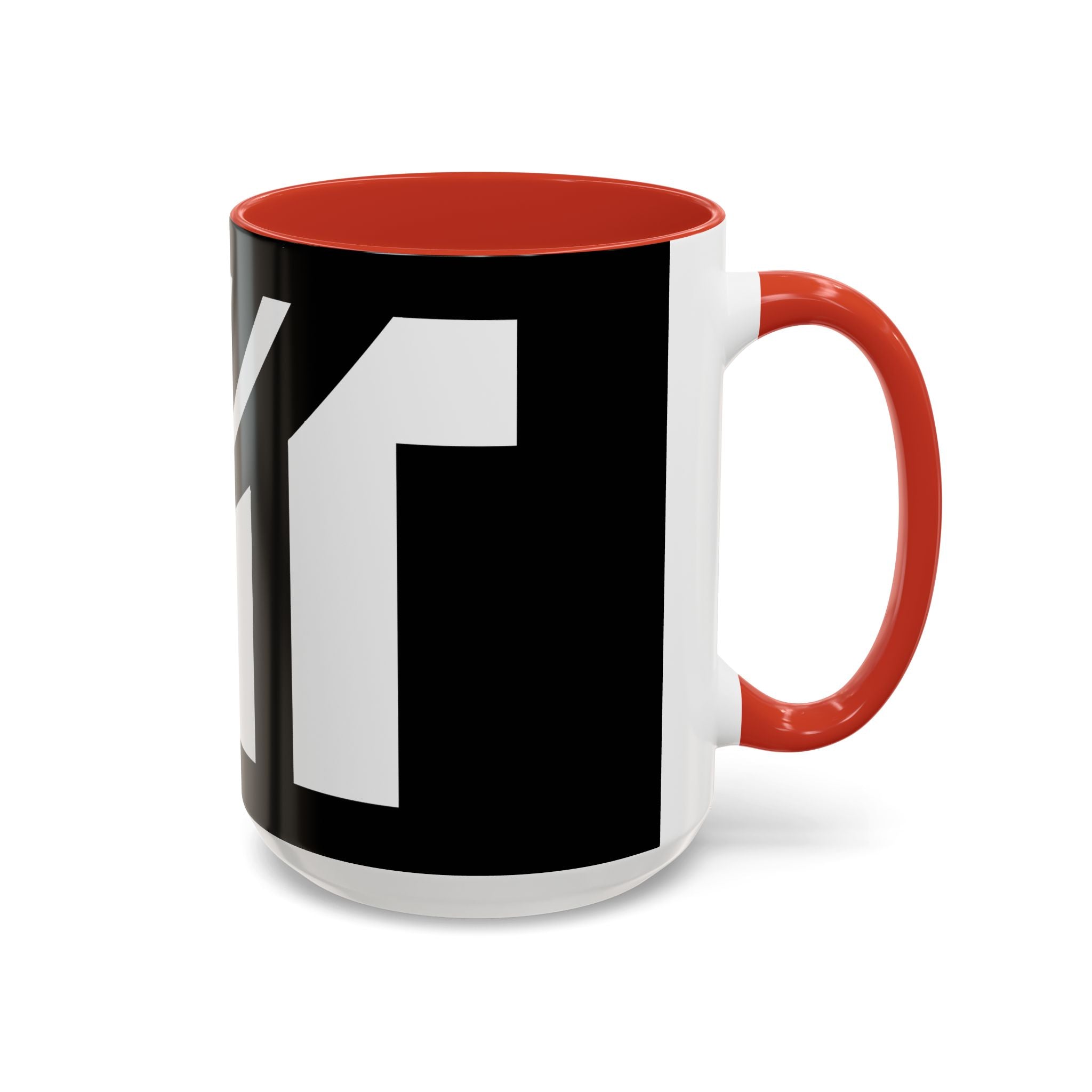 Black & White Accent Coffee Mug – Bold Monogram Letter M Design (11/15oz)