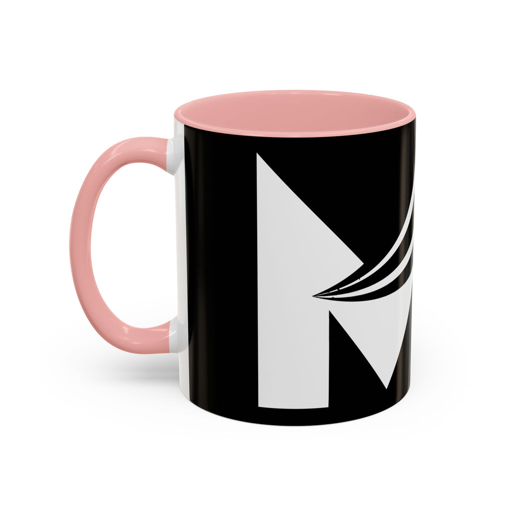 Black & White Accent Coffee Mug – Bold Monogram Letter M Design (11/15oz)