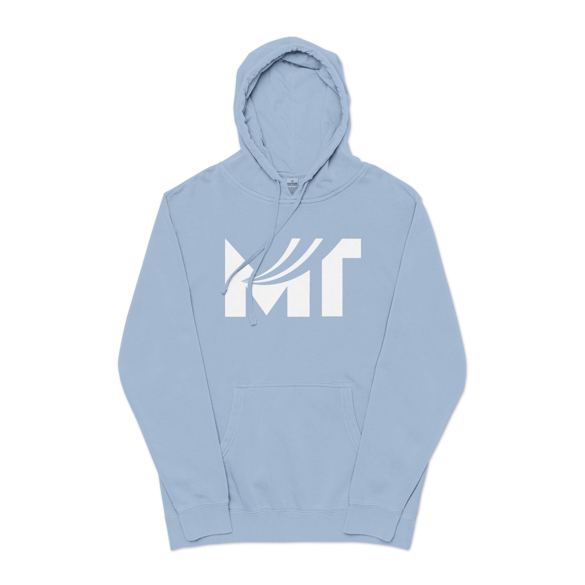 Retro Wave Logo Hoodie — Pigment-Dyed Cozy Pullover