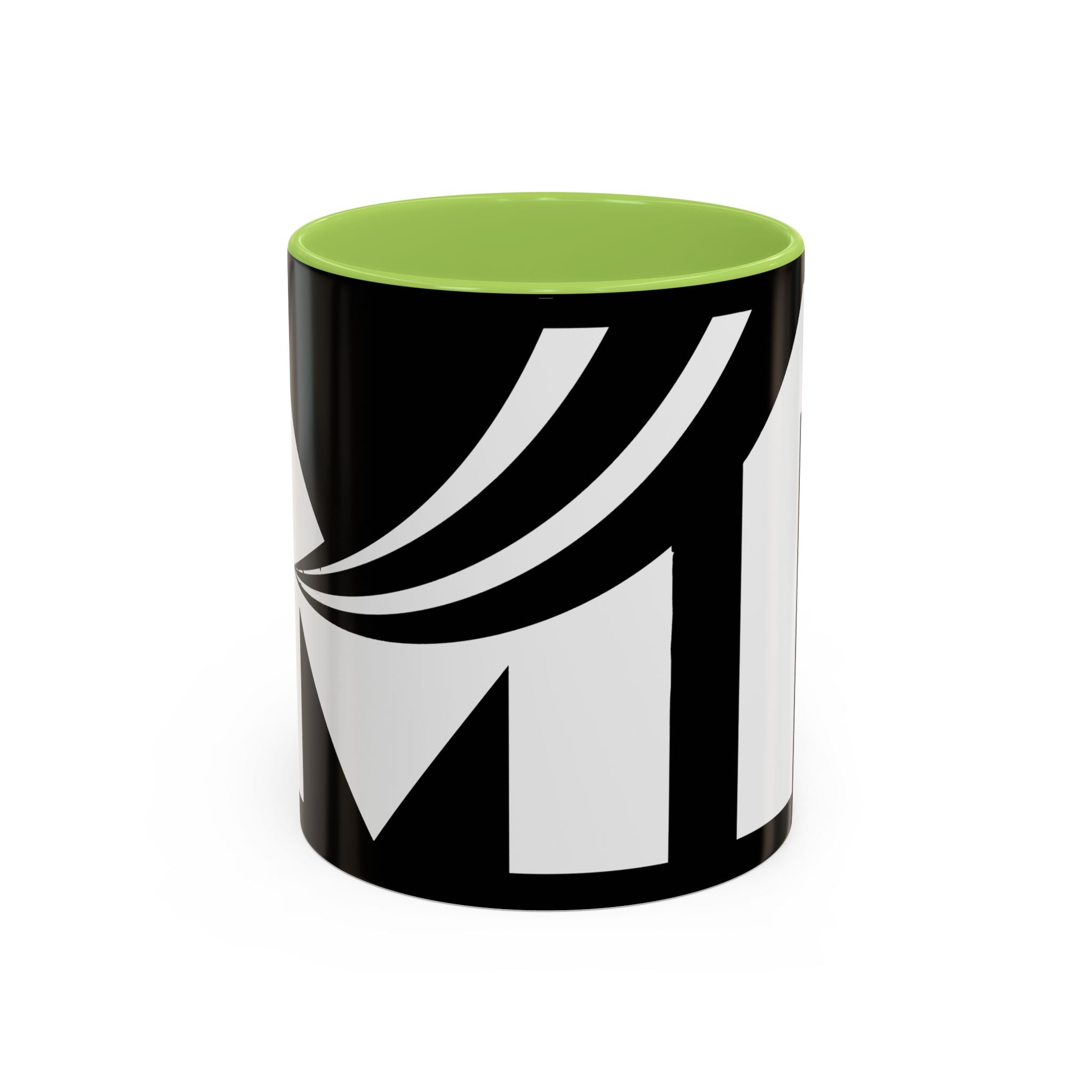 Black & White Accent Coffee Mug – Bold Monogram Letter M Design (11/15oz)