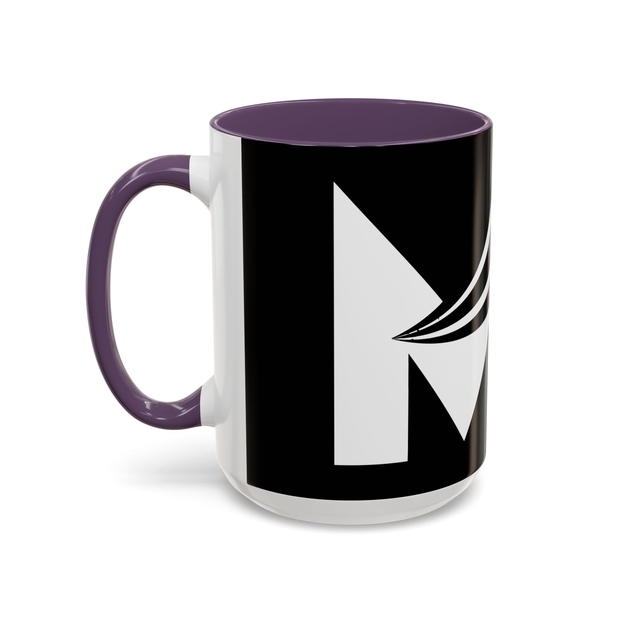 Black & White Accent Coffee Mug – Bold Monogram Letter M Design (11/15oz)