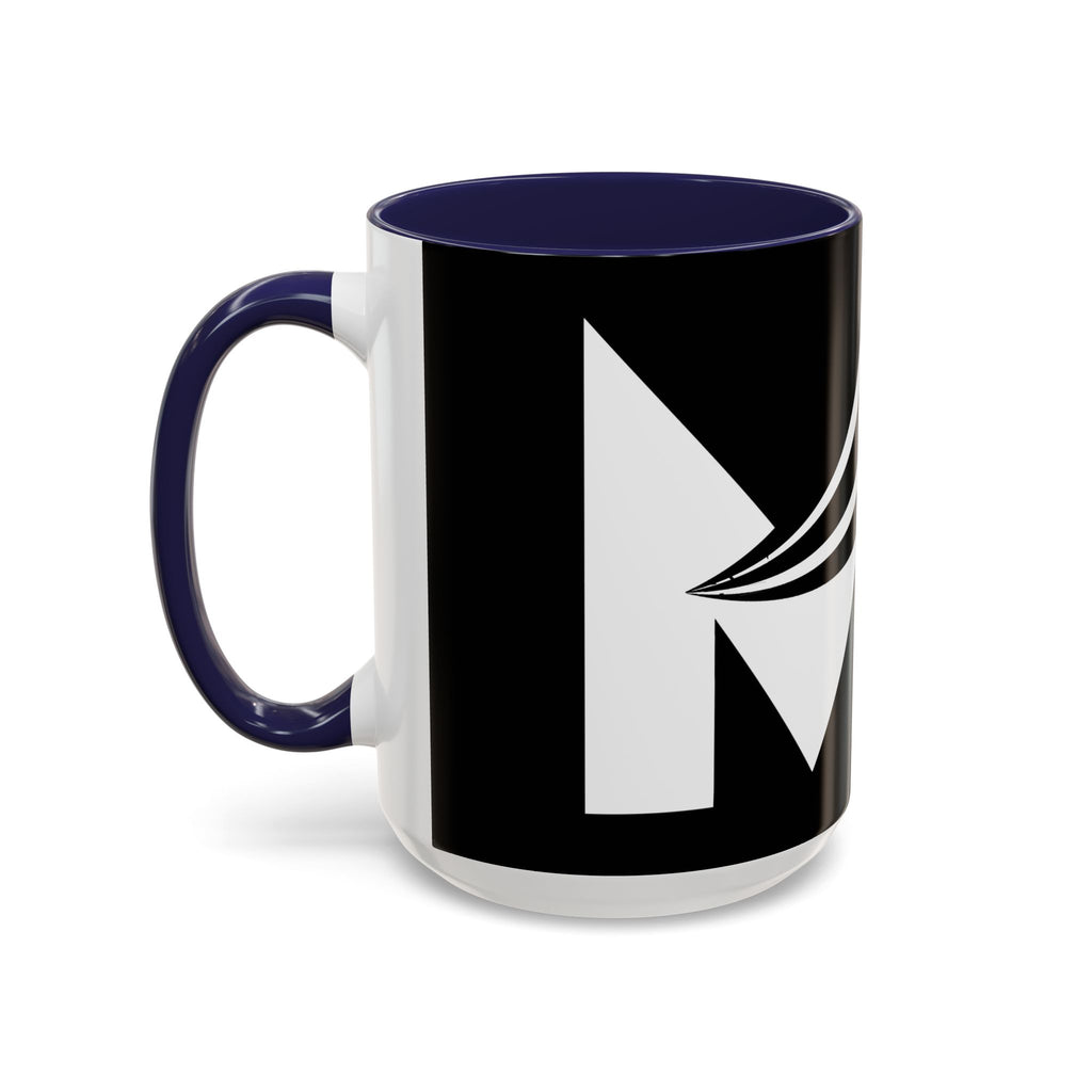 Black & White Accent Coffee Mug – Bold Monogram Letter M Design (11/15oz)