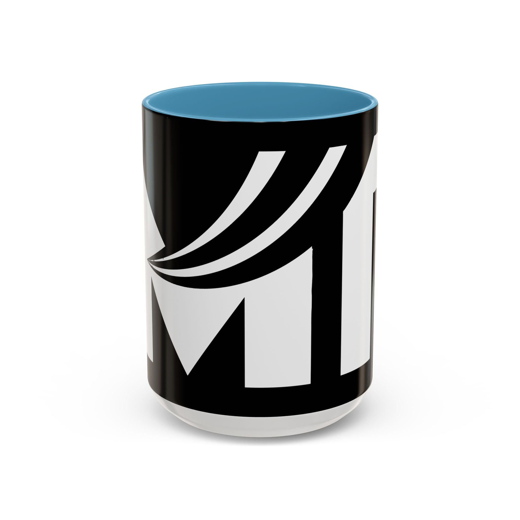 Black & White Accent Coffee Mug – Bold Monogram Letter M Design (11/15oz)