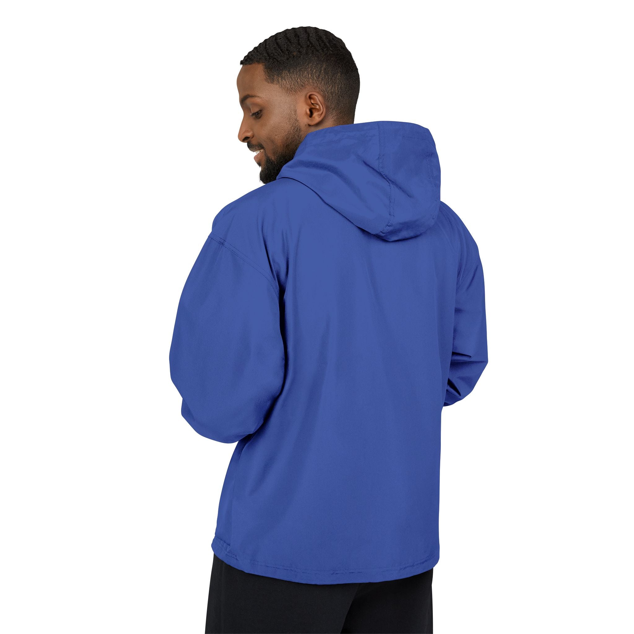 Packable Orange Anorak Jacket — Lightweight Hooded Windbreaker with 'MF' Floral Logo