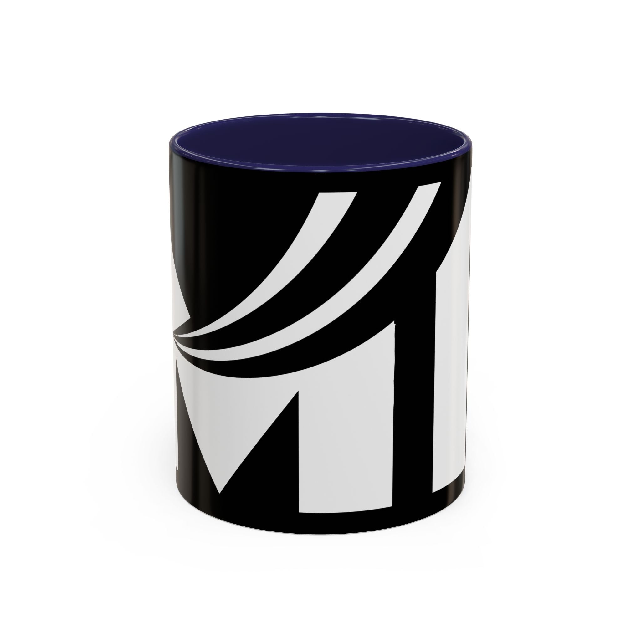 Black & White Accent Coffee Mug – Bold Monogram Letter M Design (11/15oz)