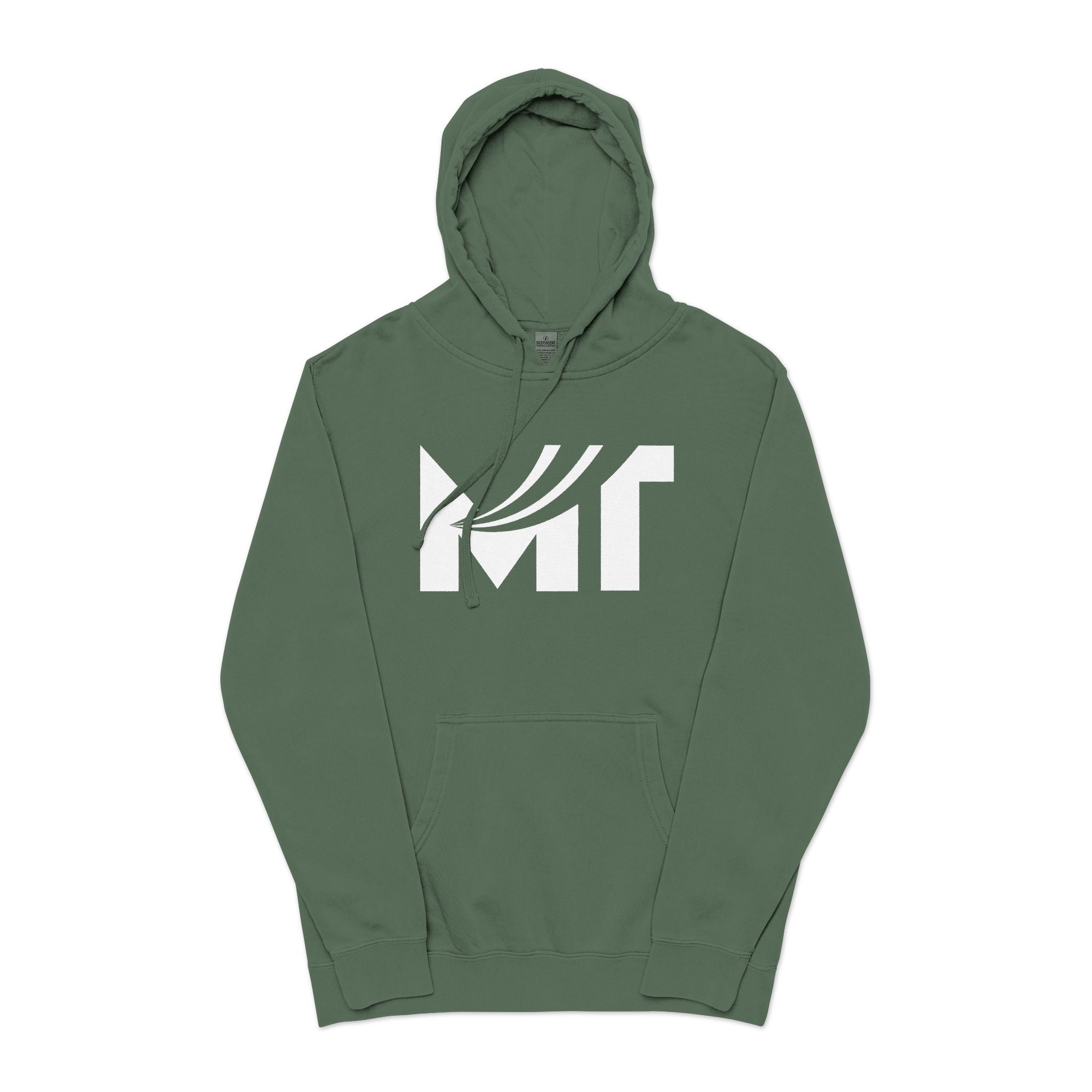 Retro Wave Logo Hoodie — Pigment-Dyed Cozy Pullover