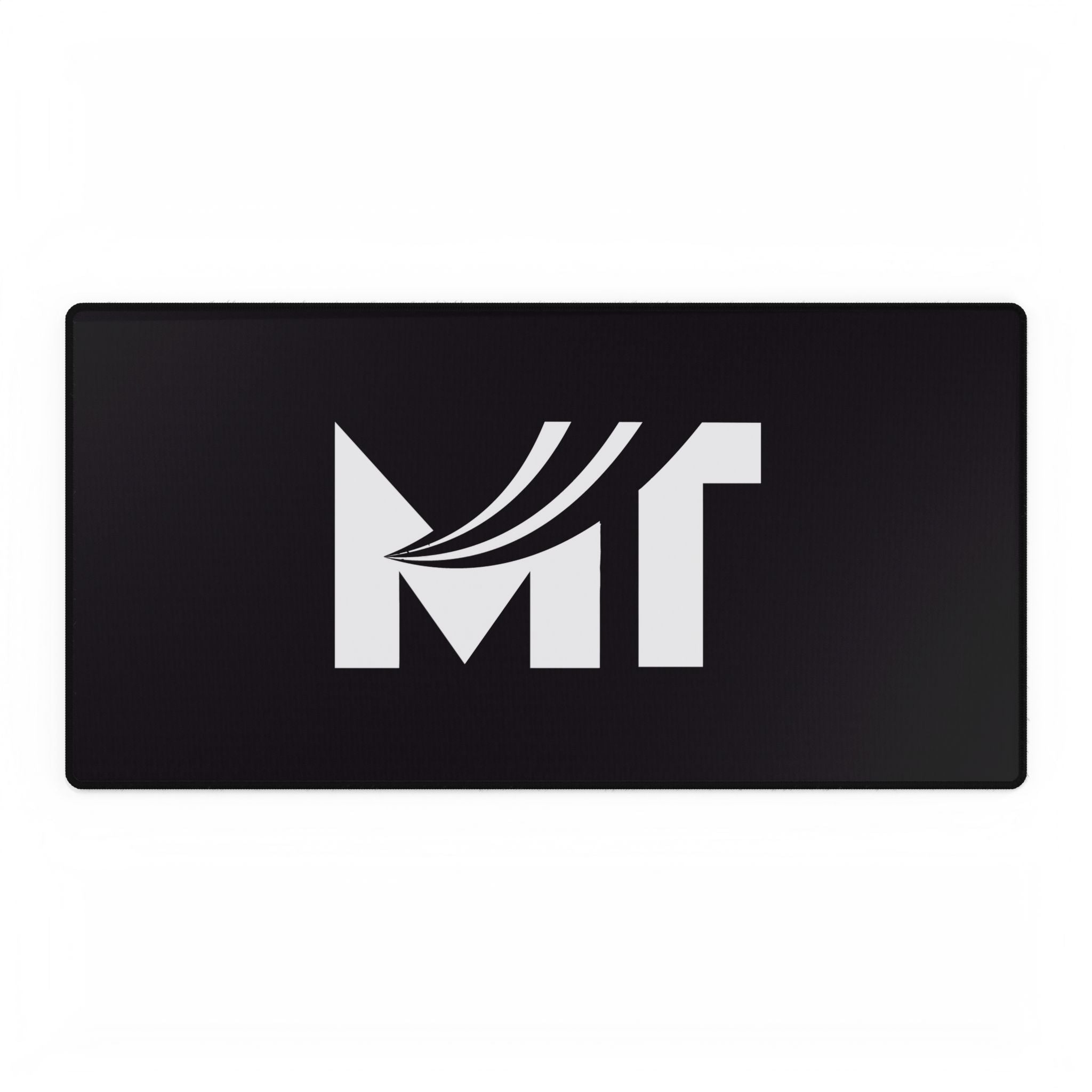 Black Logo Desk Mat – Minimal Monogram 'MT' Gaming & Office Mouse Pad