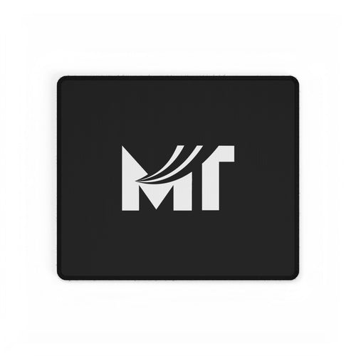 Black Logo Desk Mat – Minimal Monogram 'MT' Gaming & Office Mouse Pad