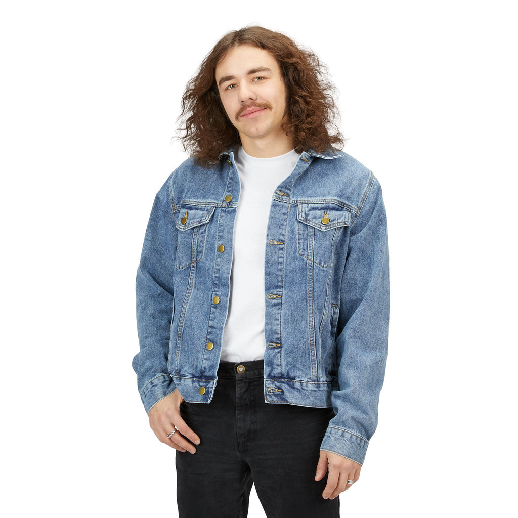 Denim Jacket — Men's Back-Logo Casual Jean Jacket