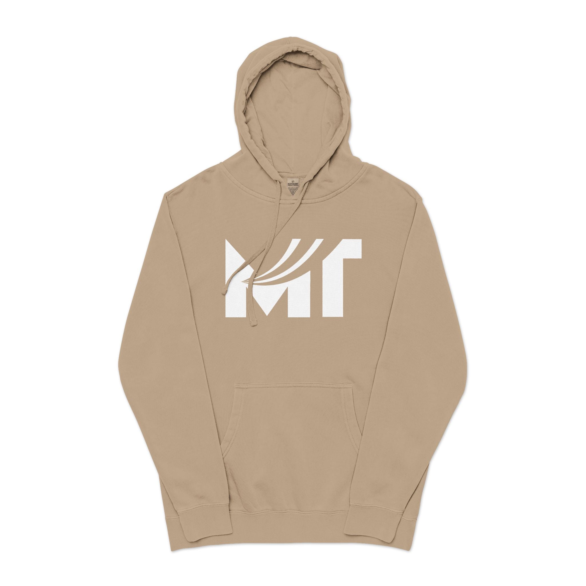 Retro Wave Logo Hoodie — Pigment-Dyed Cozy Pullover