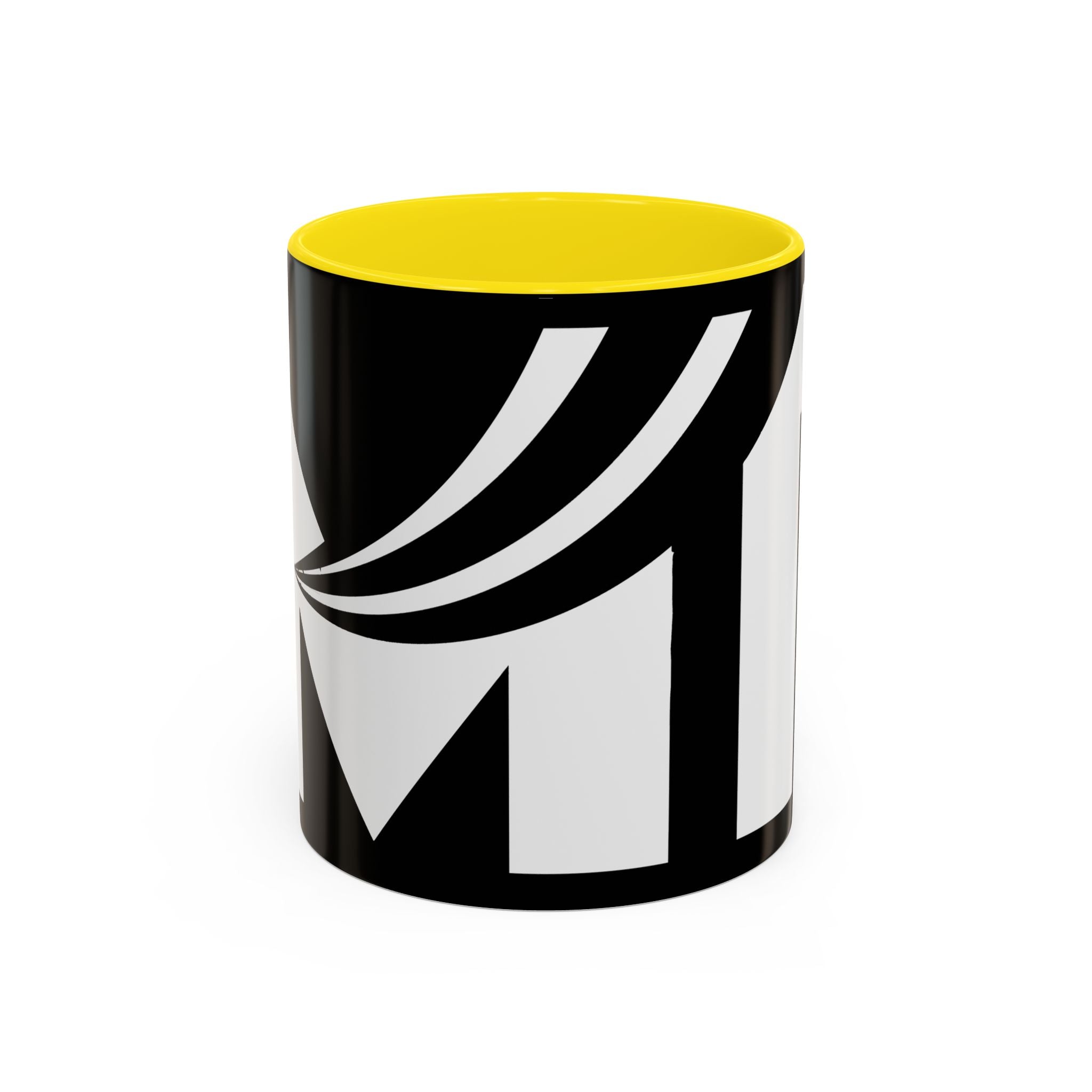 Black & White Accent Coffee Mug – Bold Monogram Letter M Design (11/15oz)