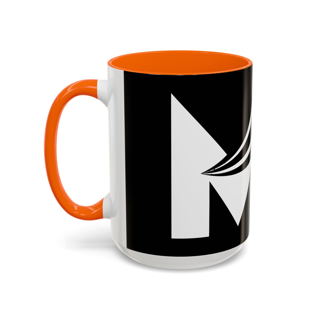 Black & White Accent Coffee Mug – Bold Monogram Letter M Design (11/15oz)