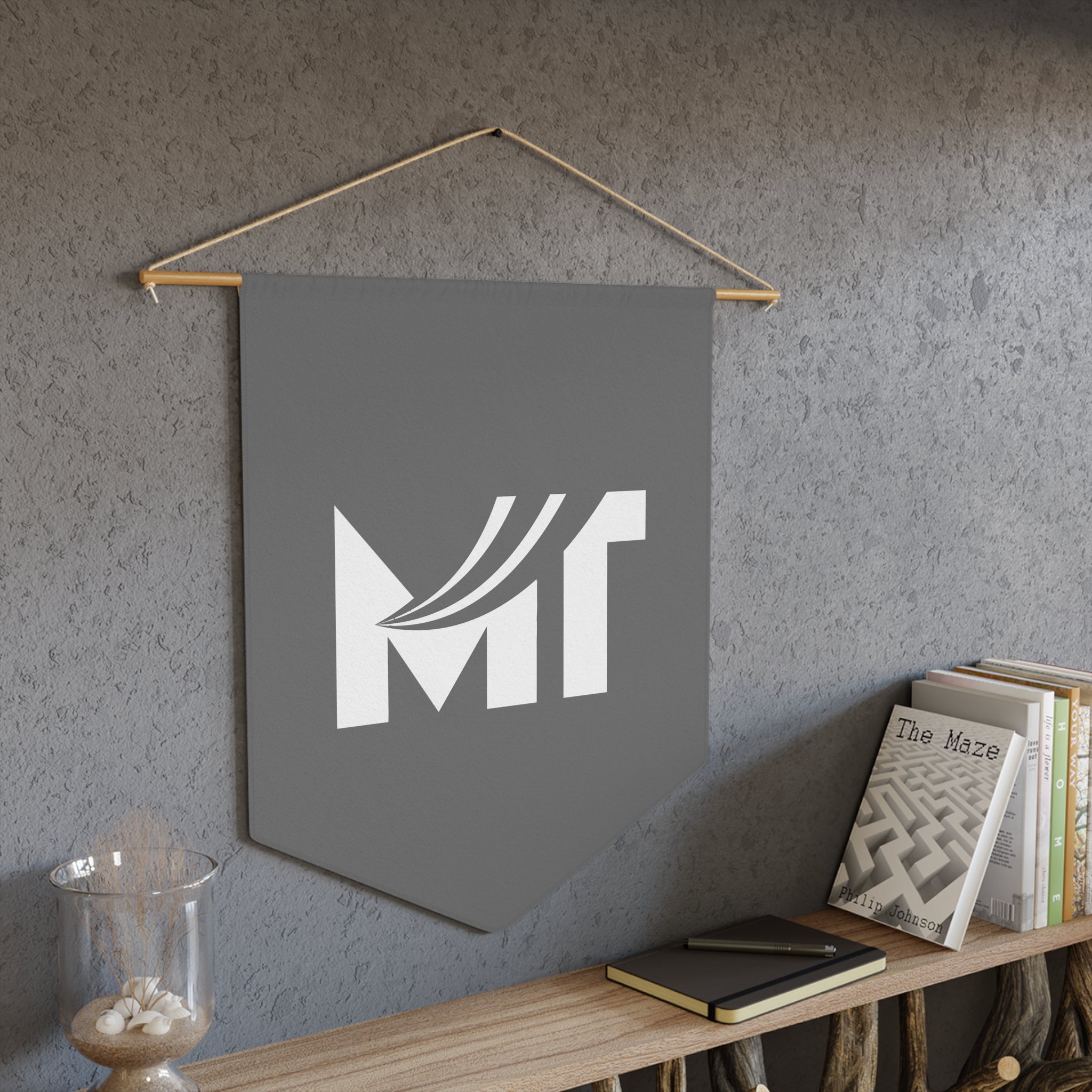 Custom Logo Pennant Banner — Modern Monogram Wall Flag