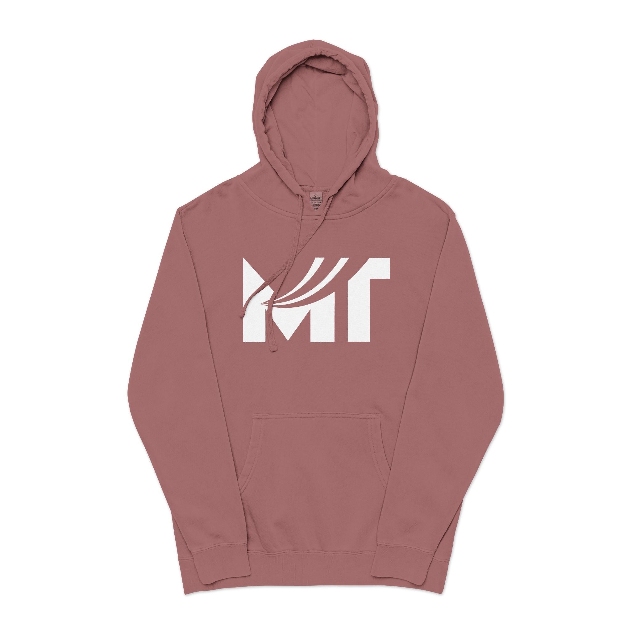 Retro Wave Logo Hoodie — Pigment-Dyed Cozy Pullover