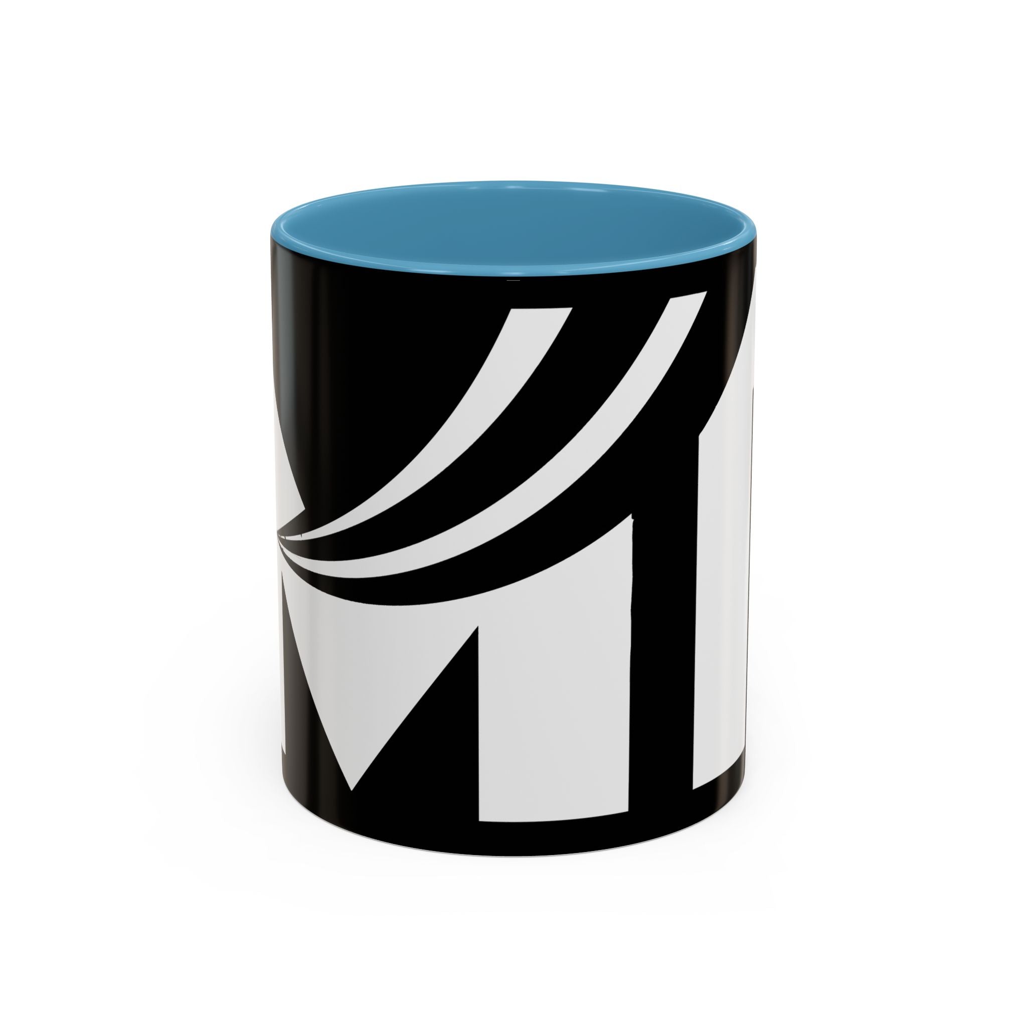 Black & White Accent Coffee Mug – Bold Monogram Letter M Design (11/15oz)