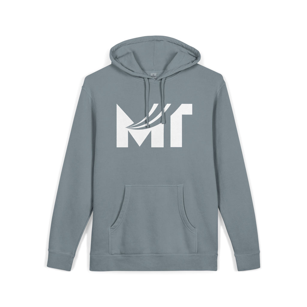 Retro Wave Logo Hoodie — Pigment-Dyed Cozy Pullover