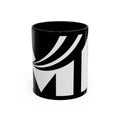 Black & White Accent Coffee Mug – Bold Monogram Letter M Design (11/15oz)