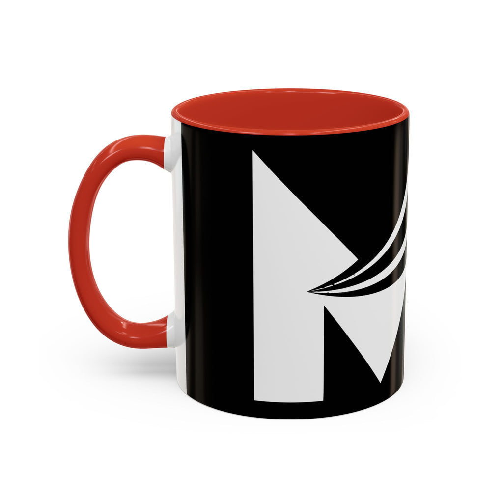 Black & White Accent Coffee Mug – Bold Monogram Letter M Design (11/15oz)