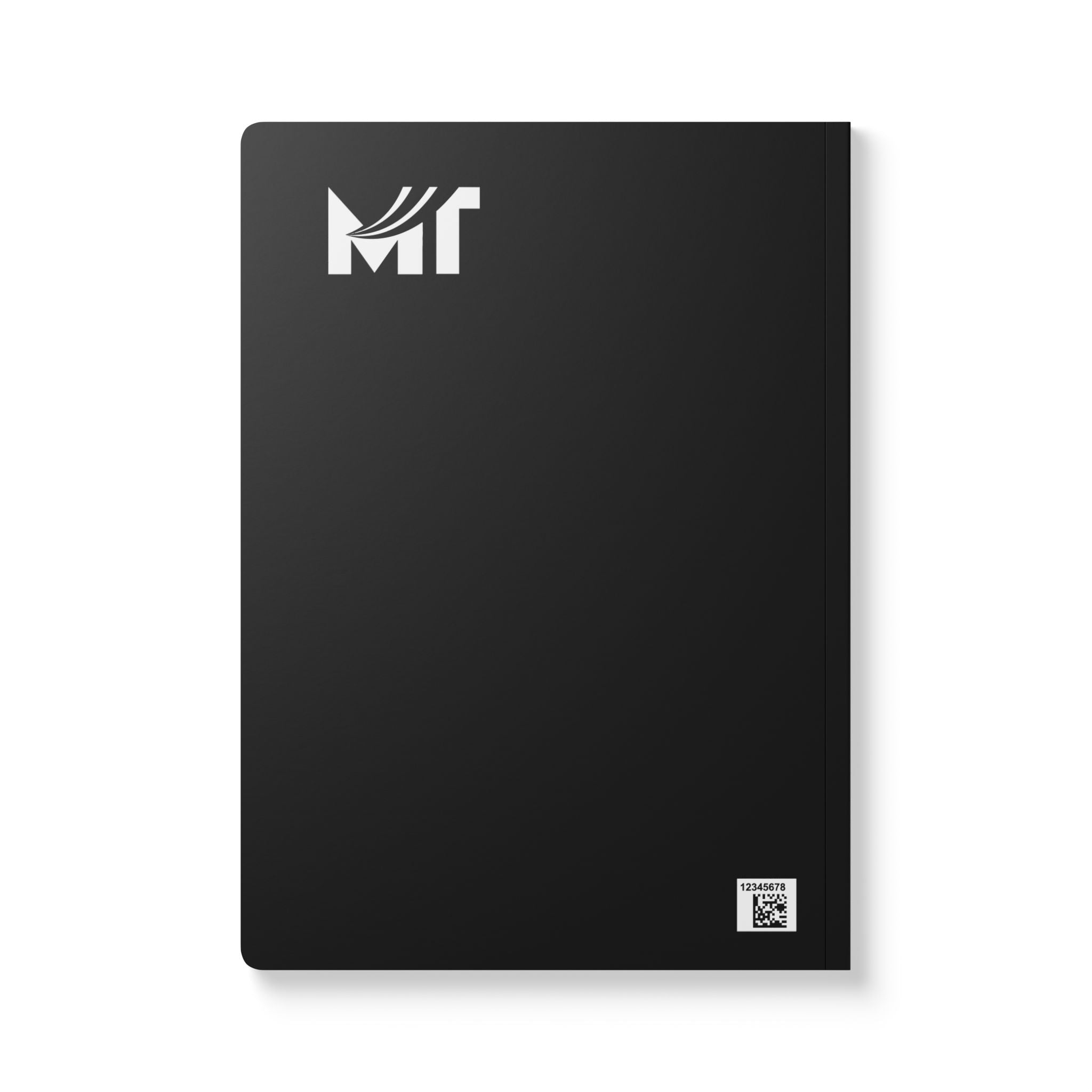 Minimal Black & White M Letter Softcover Journal — Modern Monogram Notebook