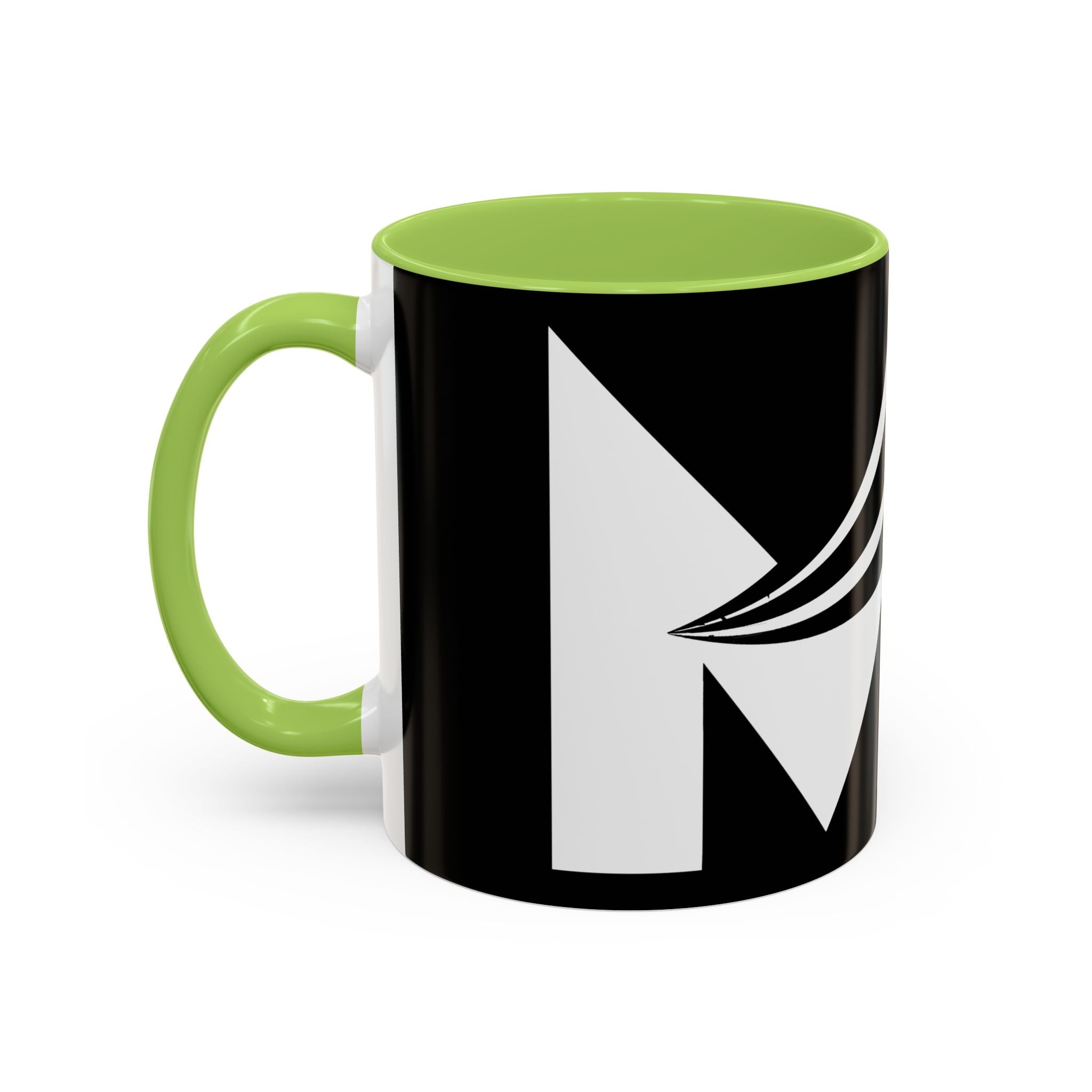 Black & White Accent Coffee Mug – Bold Monogram Letter M Design (11/15oz)