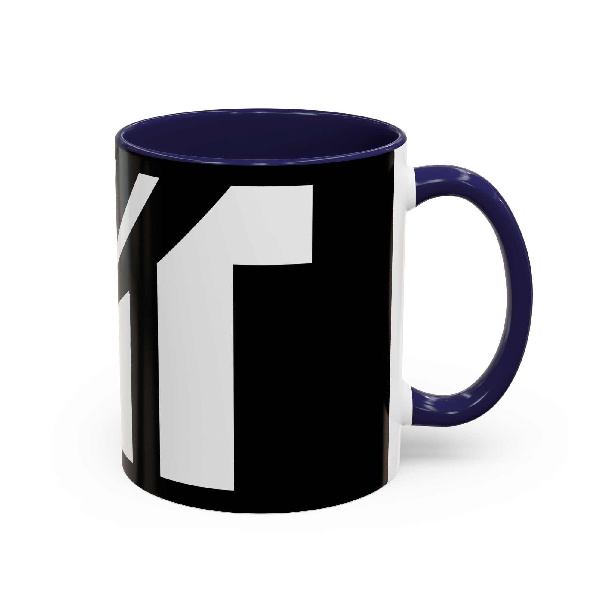 Black & White Accent Coffee Mug – Bold Monogram Letter M Design (11/15oz)