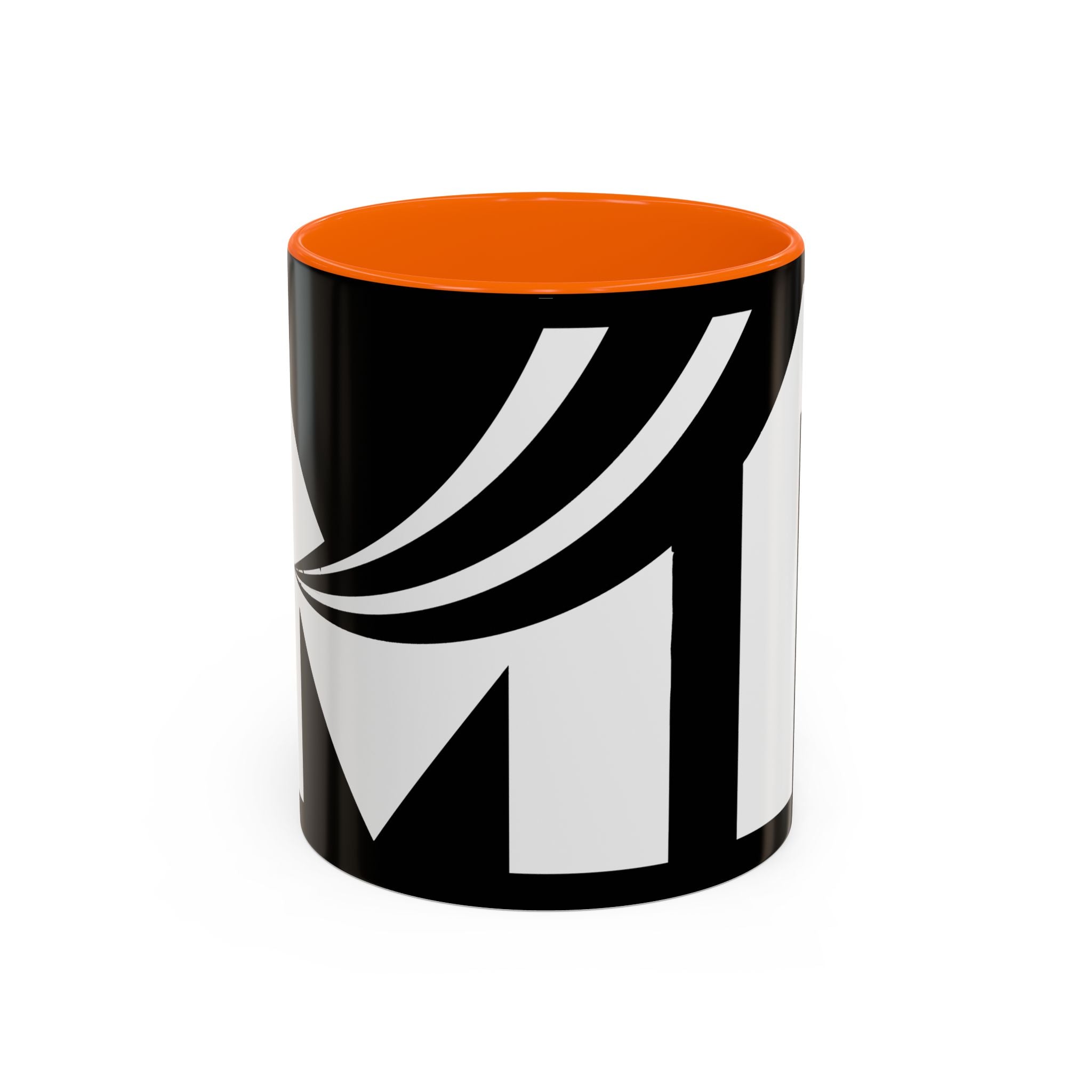 Black & White Accent Coffee Mug – Bold Monogram Letter M Design (11/15oz)