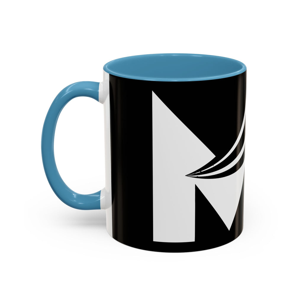Black & White Accent Coffee Mug – Bold Monogram Letter M Design (11/15oz)