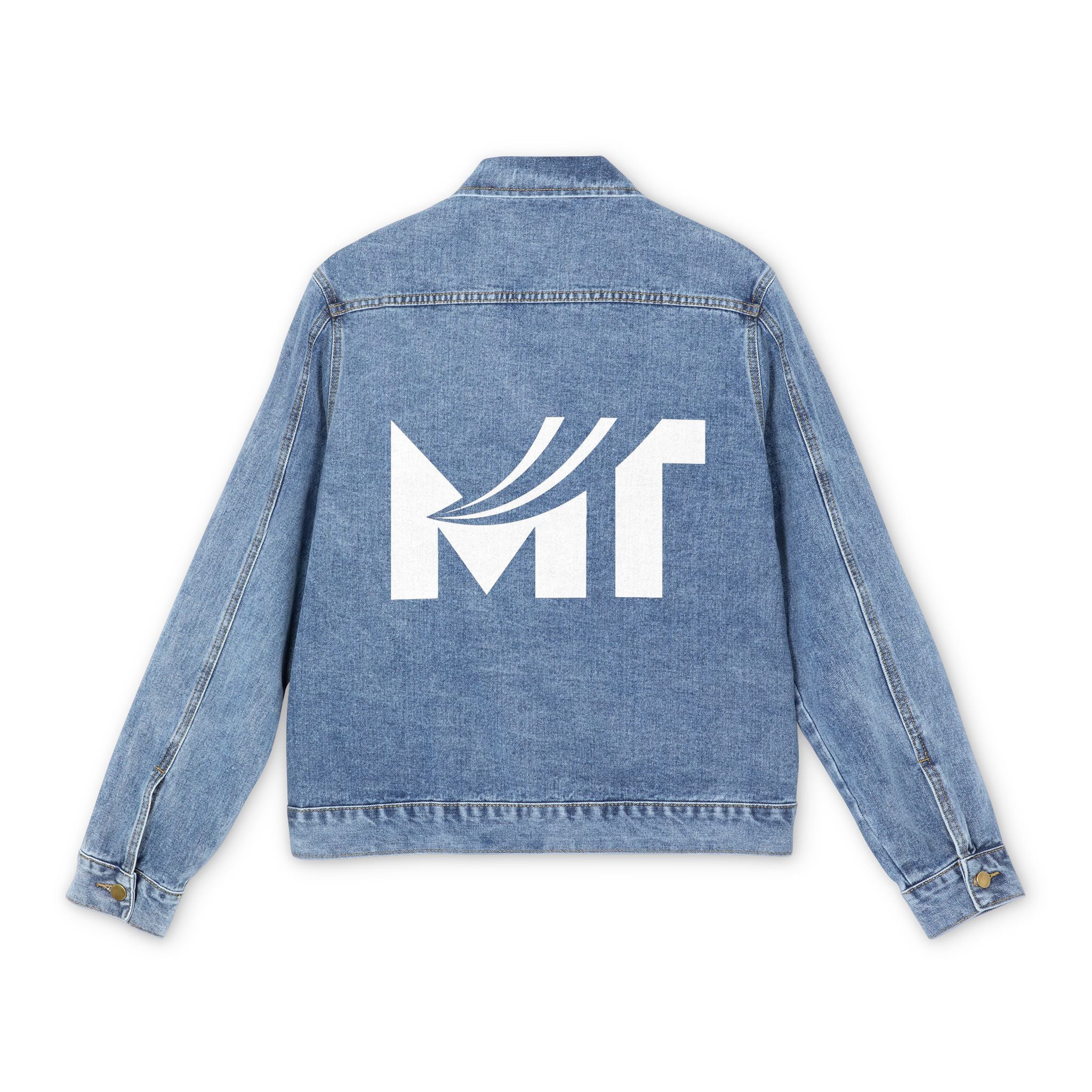 Denim Jacket — Men's Back-Logo Casual Jean Jacket