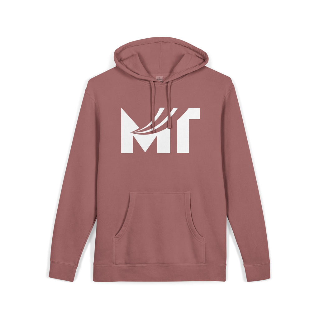 Retro Wave Logo Hoodie — Pigment-Dyed Cozy Pullover