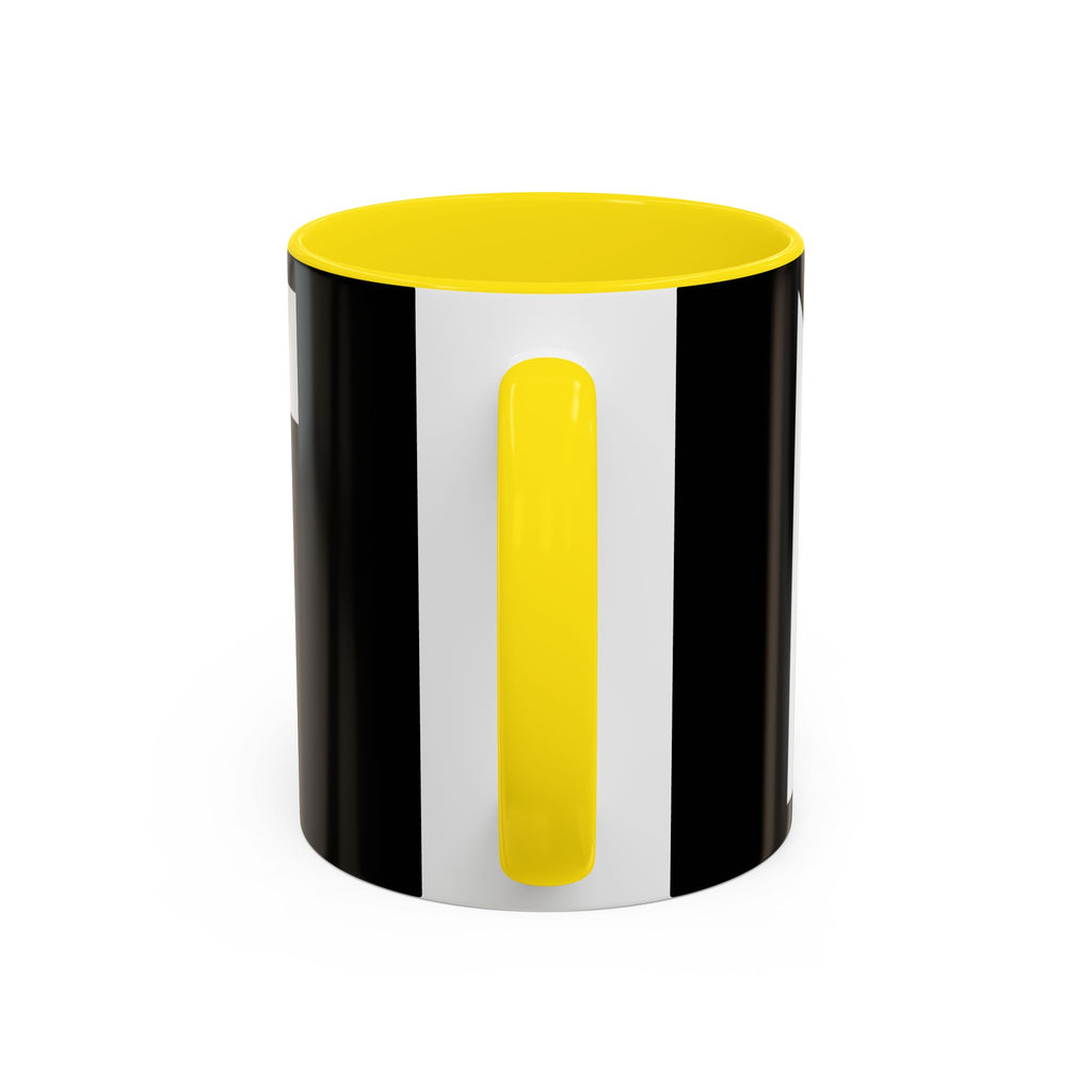 Black & White Accent Coffee Mug – Bold Monogram Letter M Design (11/15oz)