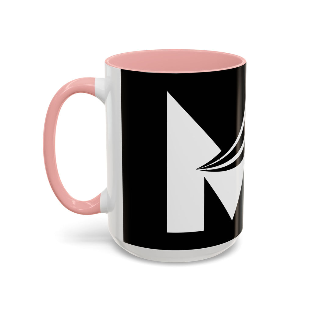 Black & White Accent Coffee Mug – Bold Monogram Letter M Design (11/15oz)