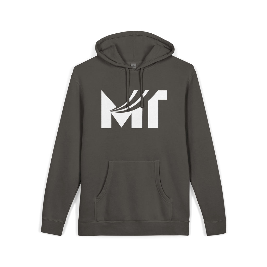 Retro Wave Logo Hoodie — Pigment-Dyed Cozy Pullover