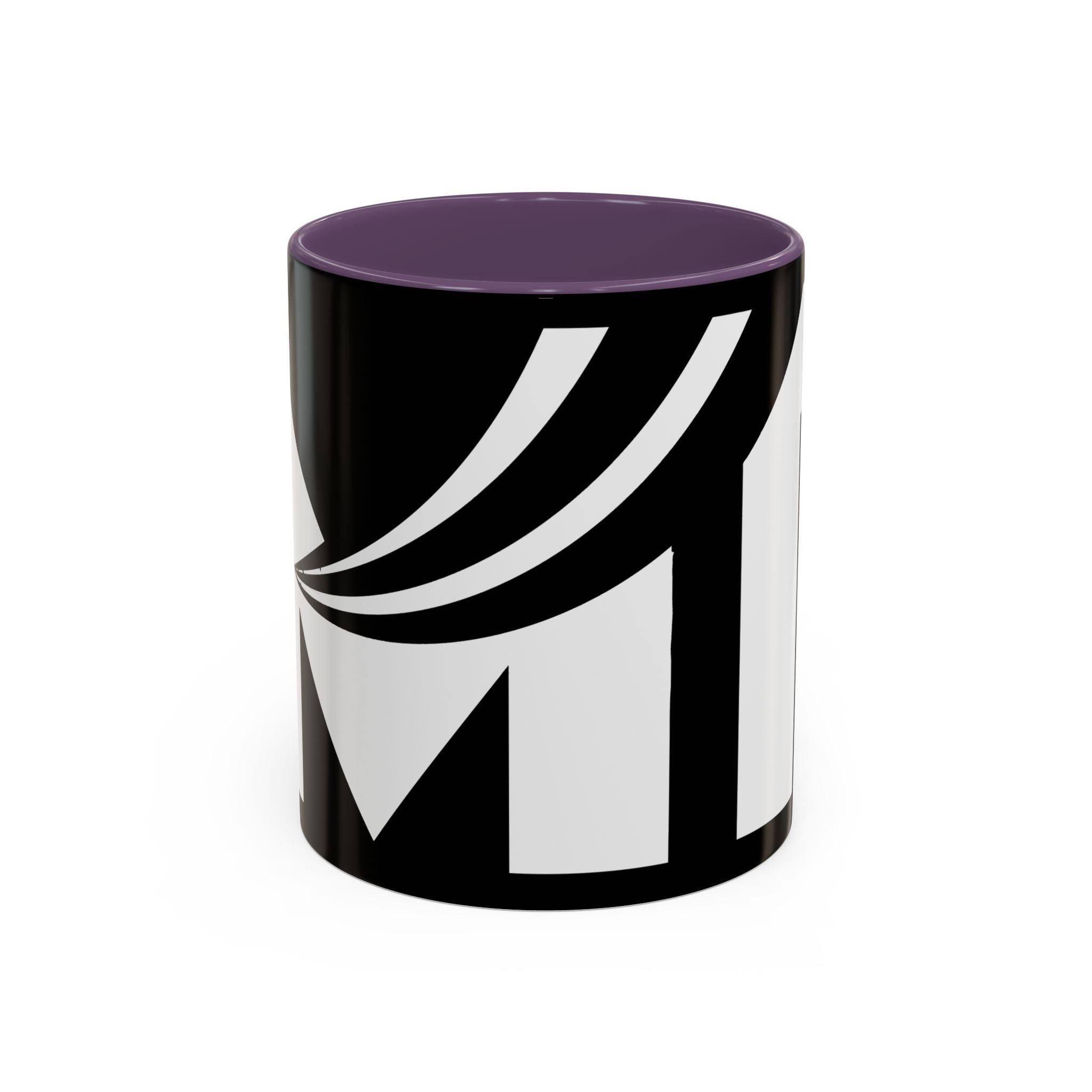 Black & White Accent Coffee Mug – Bold Monogram Letter M Design (11/15oz)