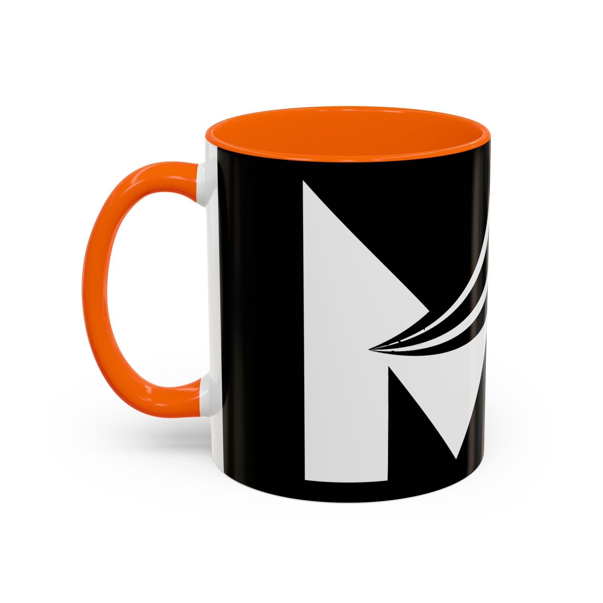 Black & White Accent Coffee Mug – Bold Monogram Letter M Design (11/15oz)