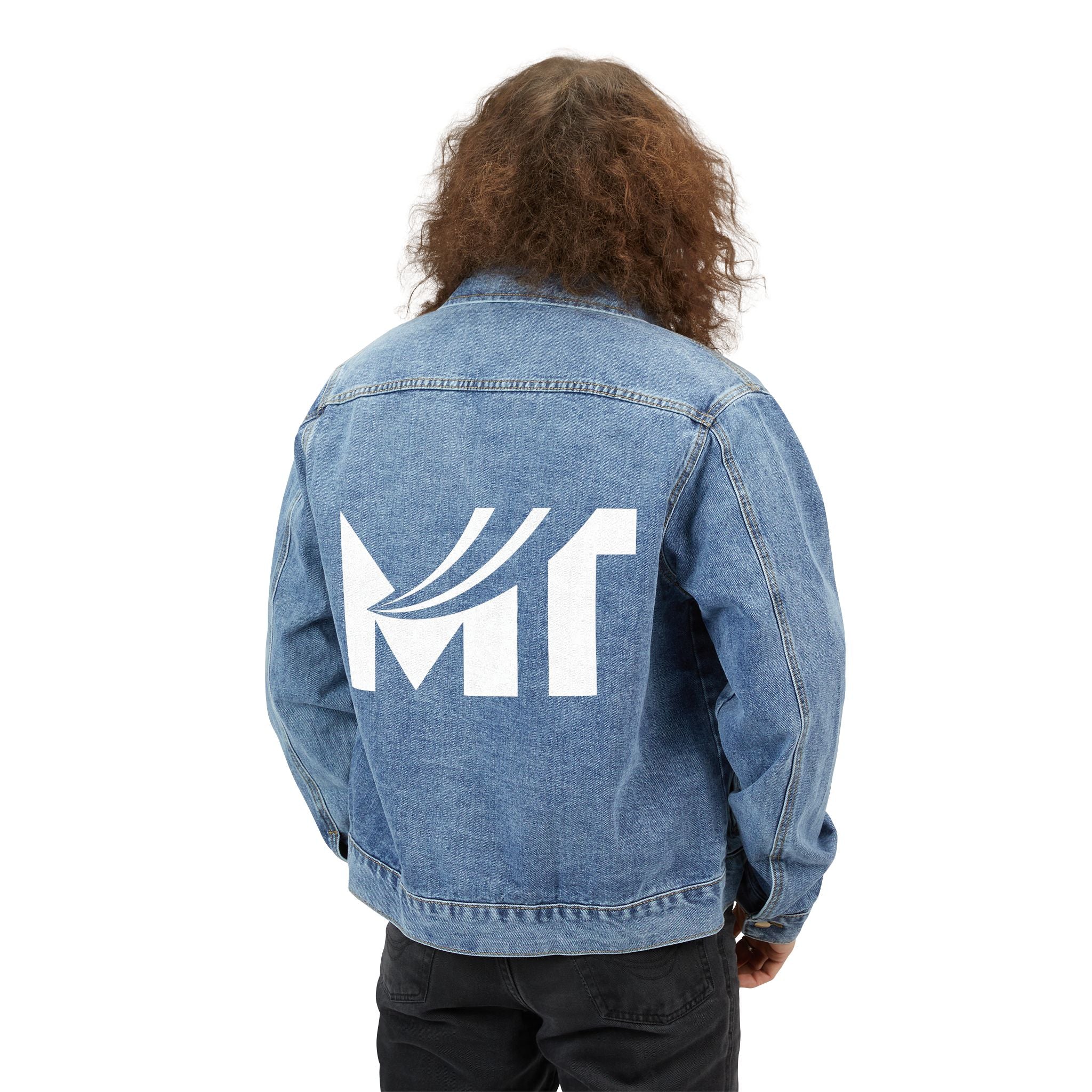 Denim Jacket — Men's Back-Logo Casual Jean Jacket