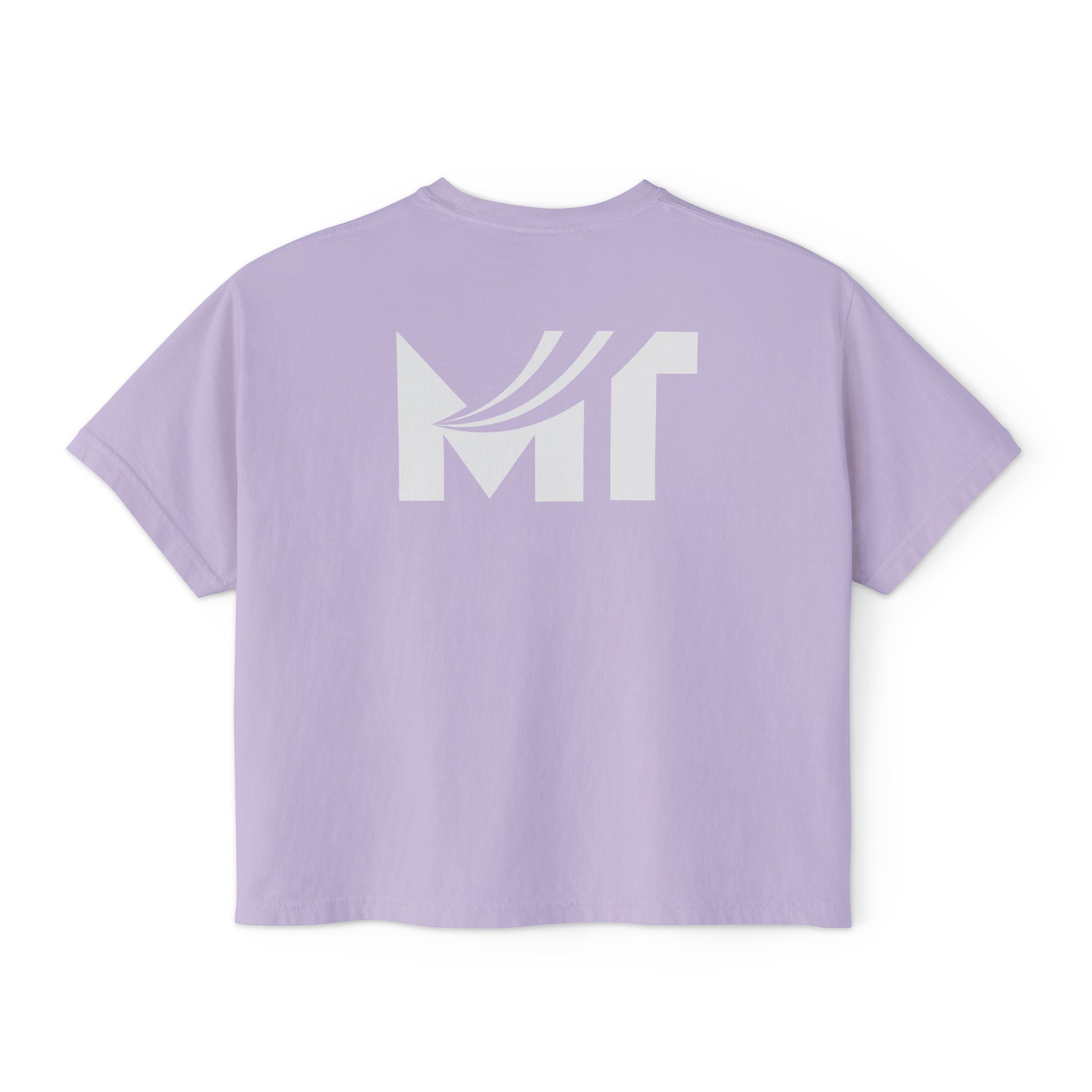 Boxy Graphic Tee — Minimal MT Logo Women's Crop Shirt