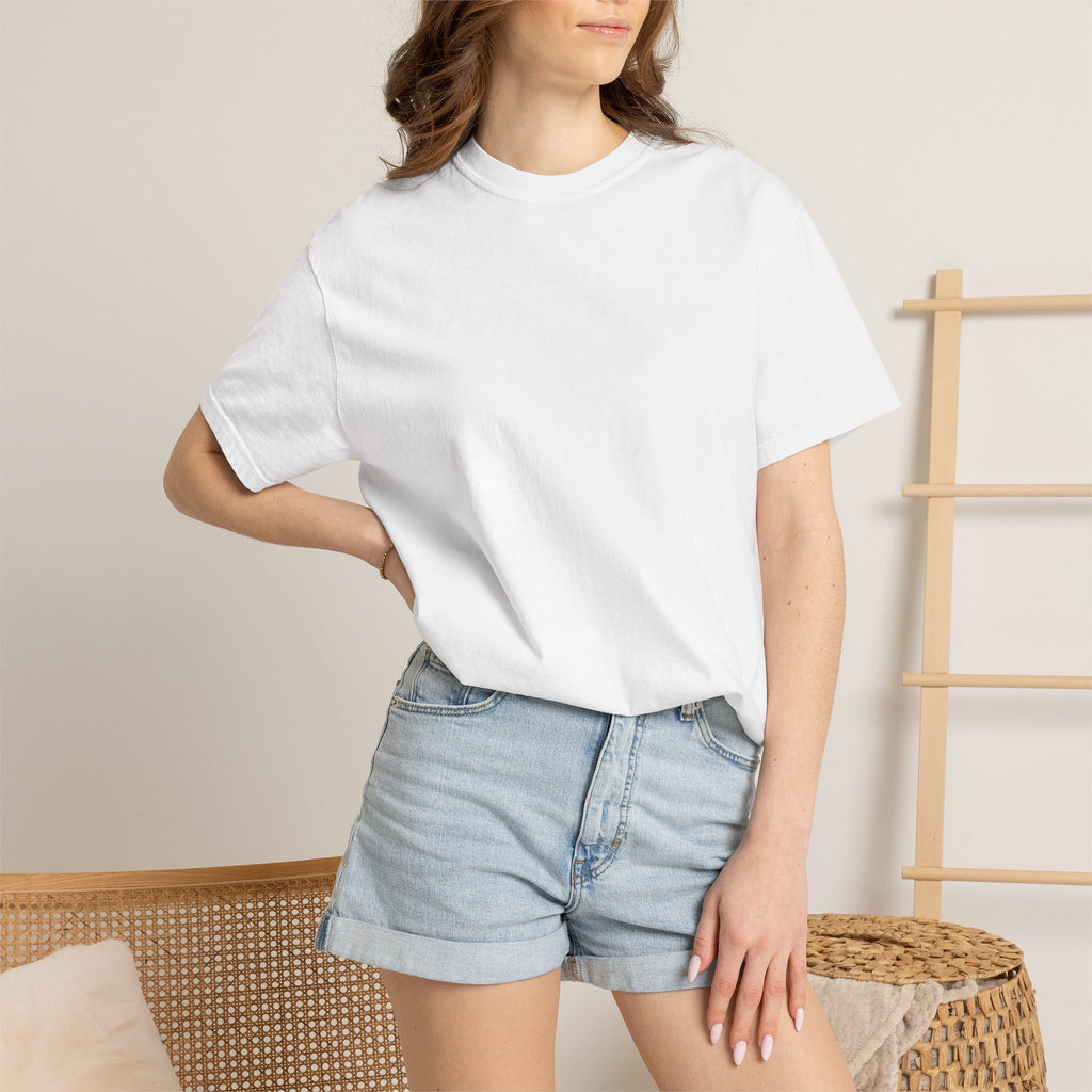 T-Shirt — Plain White Classic Crew Neck Tee