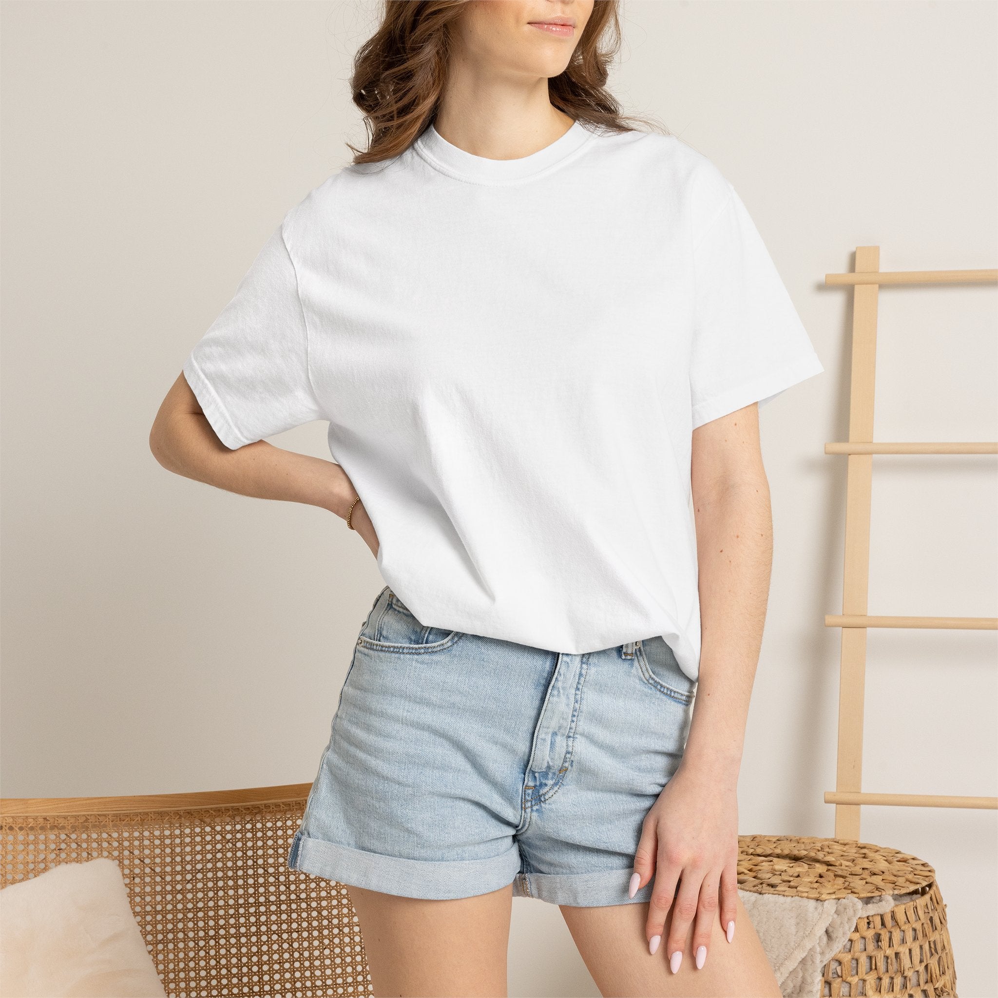 T-Shirt — Plain White Classic Crew Neck Tee