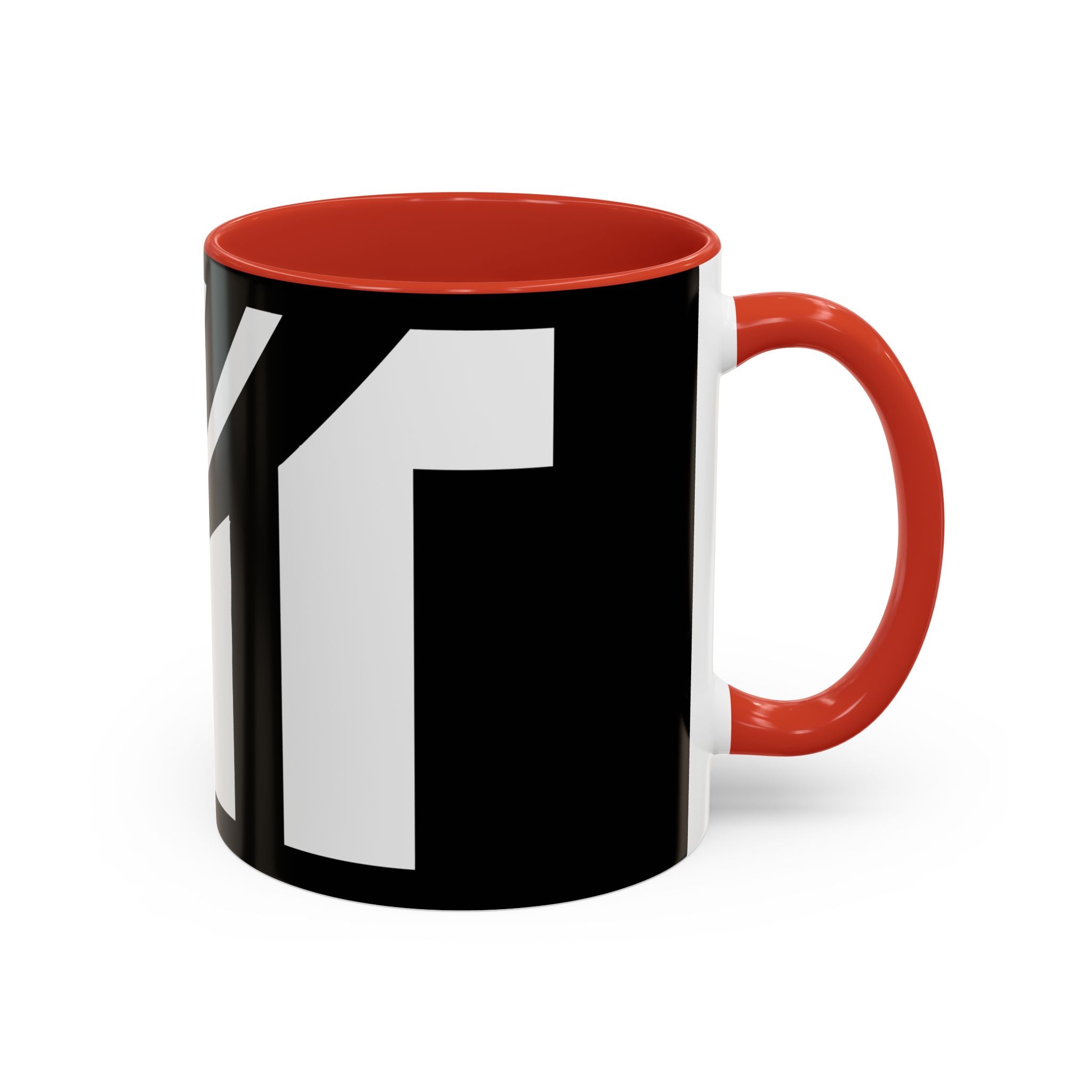 Black & White Accent Coffee Mug – Bold Monogram Letter M Design (11/15oz)