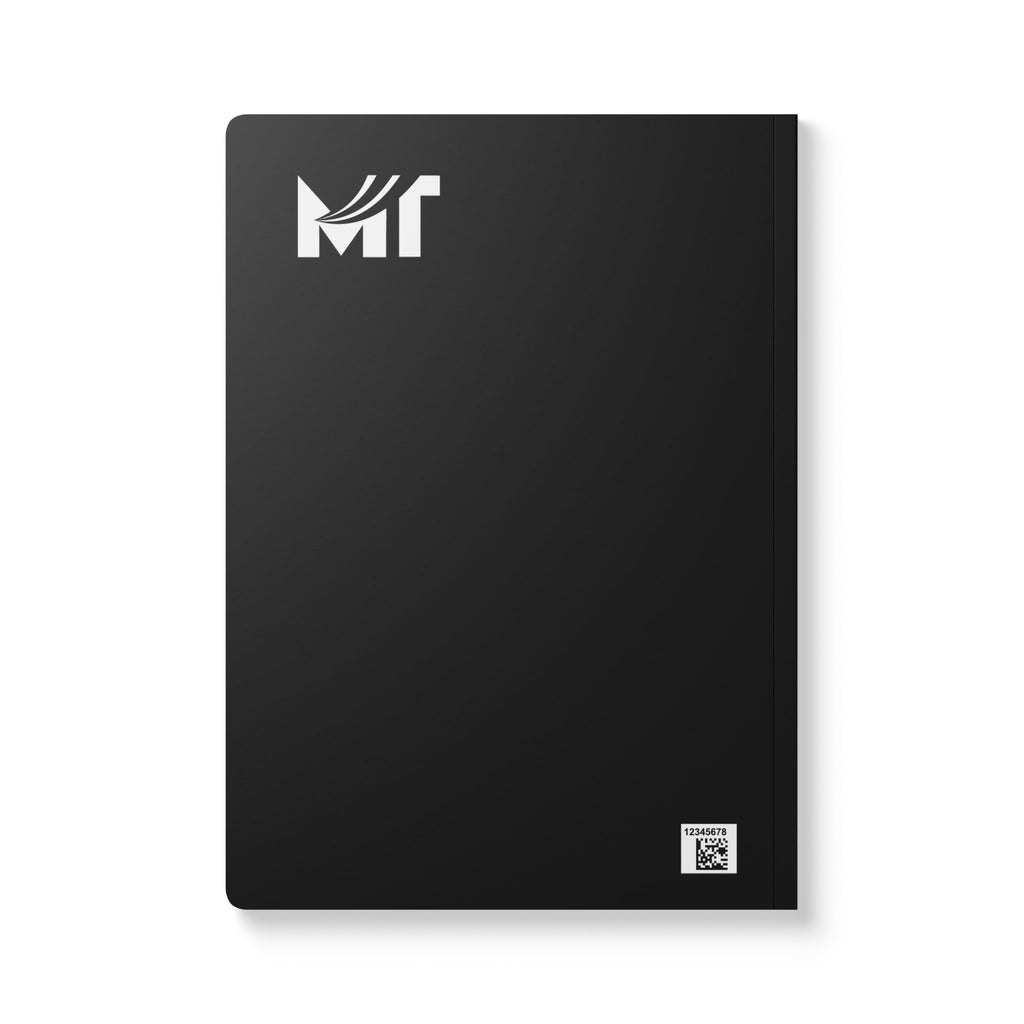 Minimal Black & White M Letter Softcover Journal — Modern Monogram Notebook