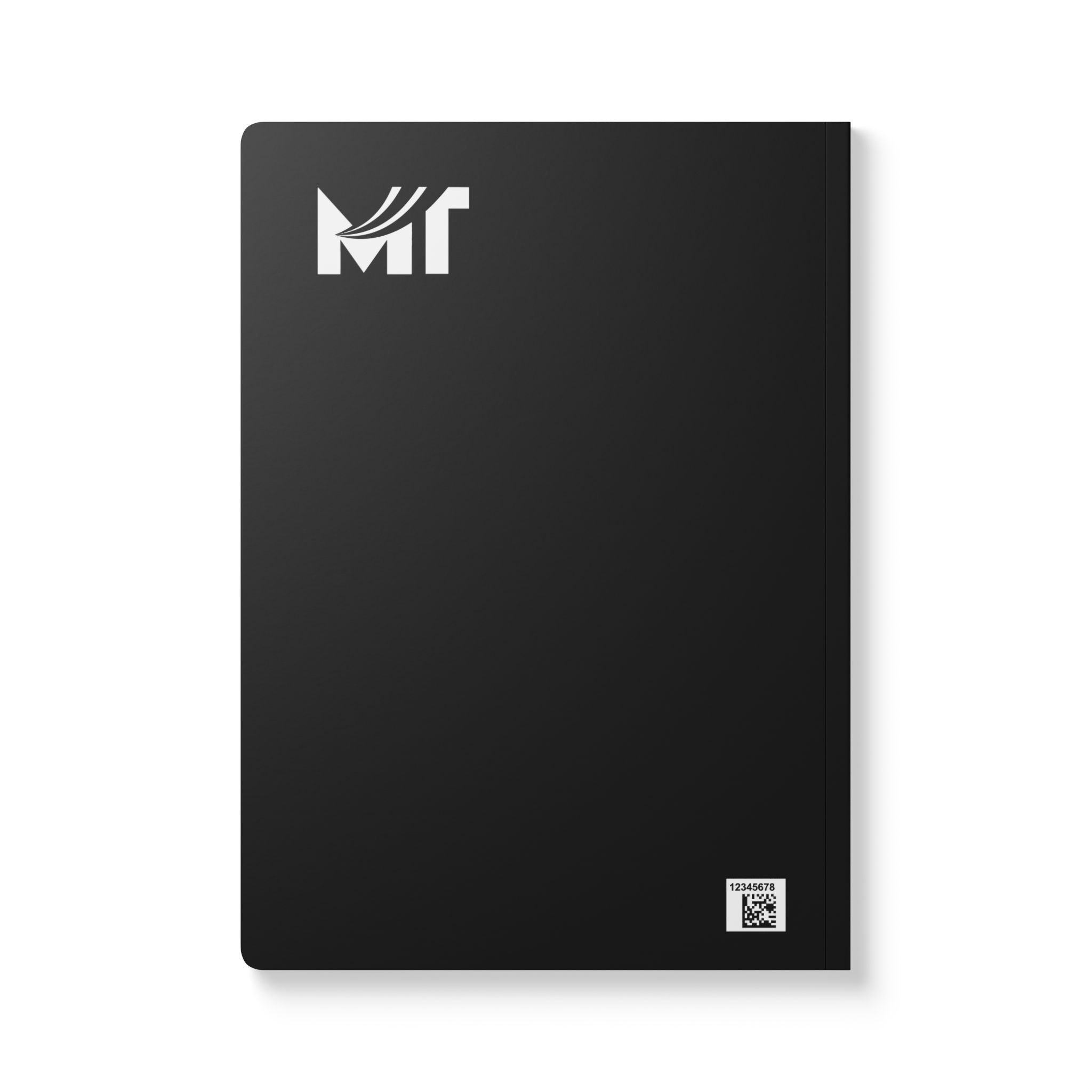 Minimal Black & White M Letter Softcover Journal — Modern Monogram Notebook