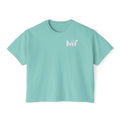 Boxy Graphic Tee — Minimal MT Logo Women's Crop Shirt