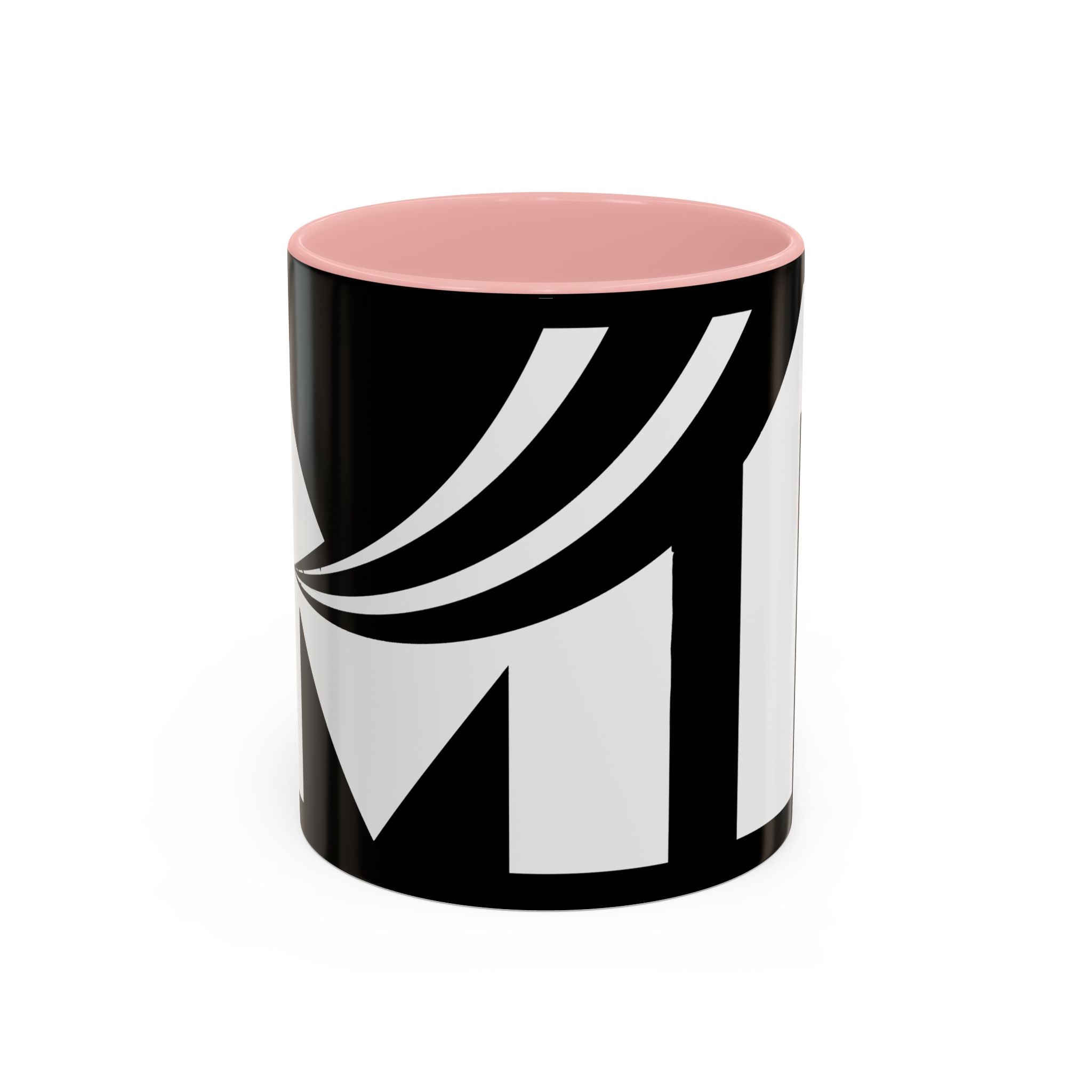 Black & White Accent Coffee Mug – Bold Monogram Letter M Design (11/15oz)